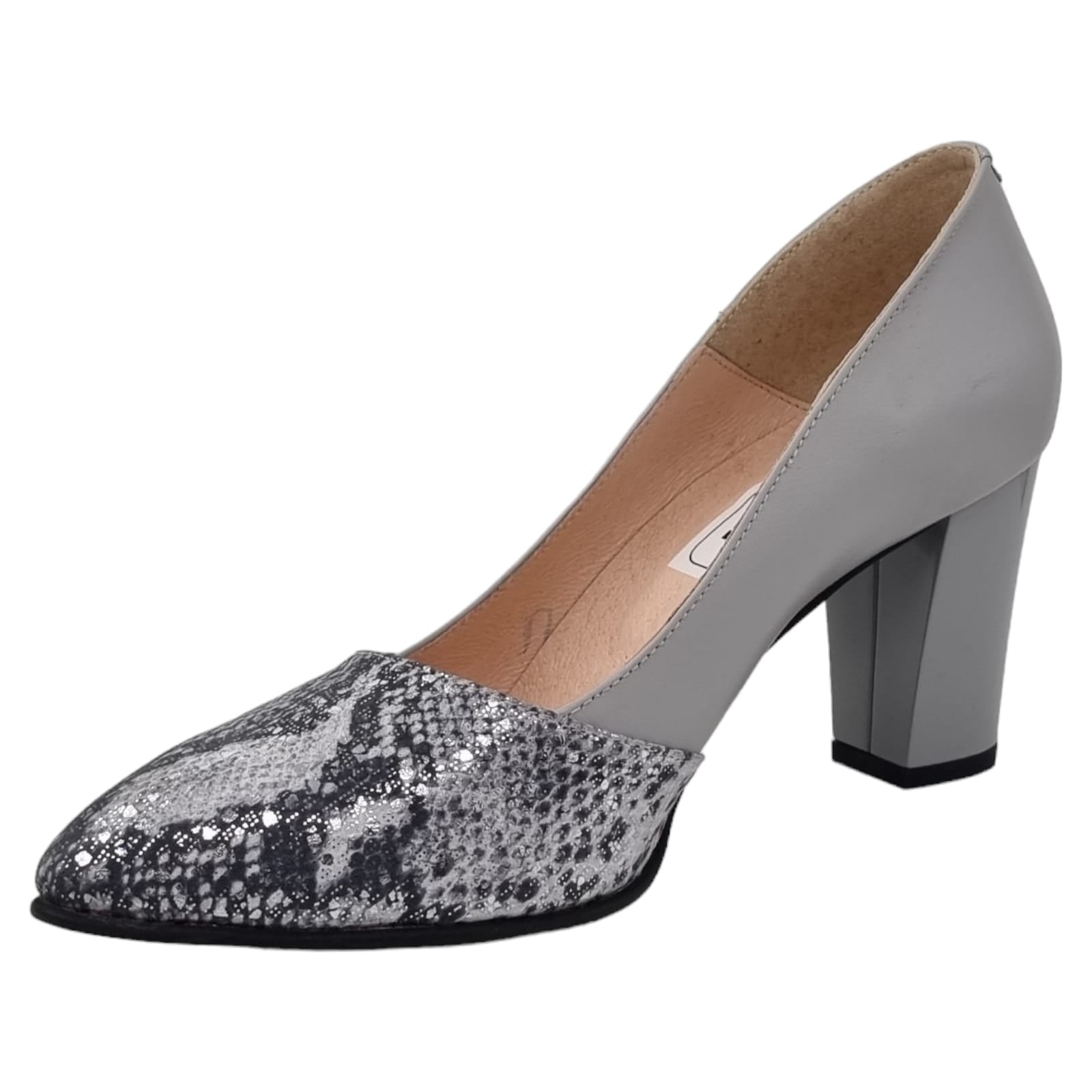 Pantofi Damă Eleganți Din Piele Naturală Gri 20317