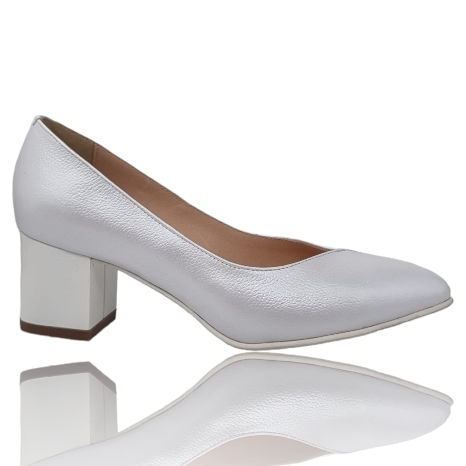 Pantofi Damă Eleganți Din Piele Naturală Albă 20331
