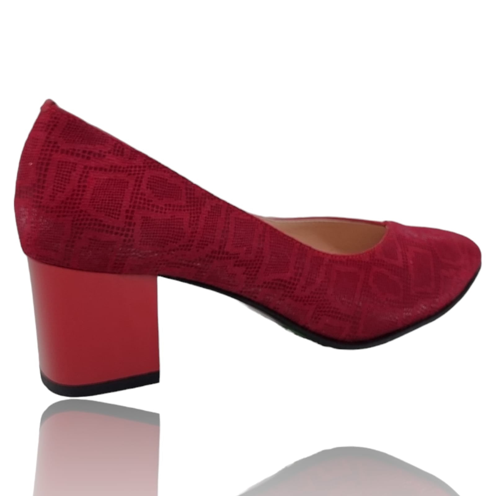 Pantofi Damă Eleganți Din Piele Naturală Roșie Imp 20336