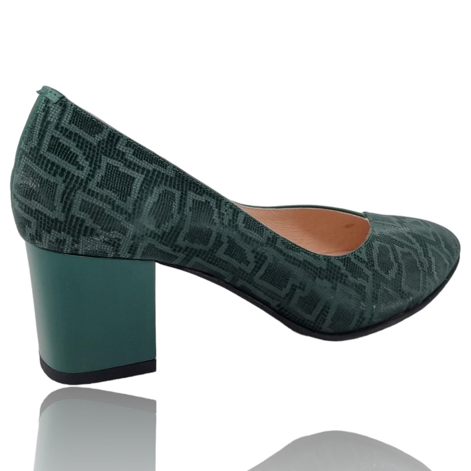 Pantofi Damă Eleganți Din Piele Naturală Verde Imp 20337