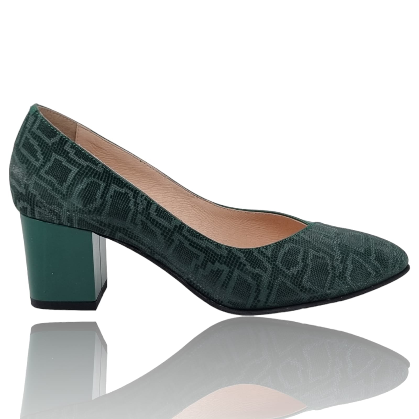 Pantofi Damă Eleganți Din Piele Naturală Verde Imp 20337