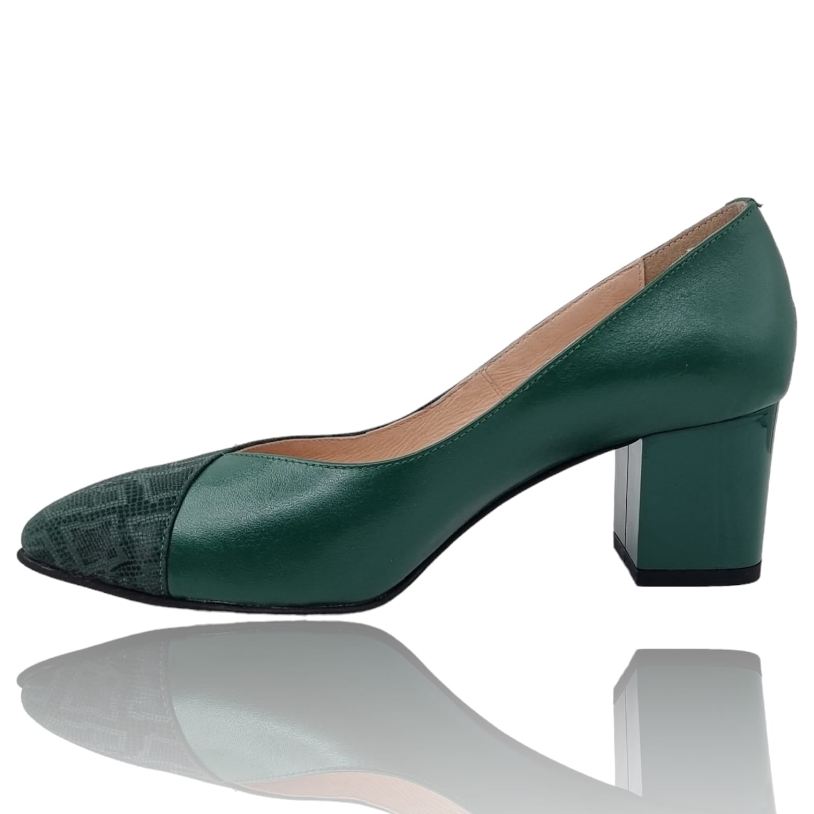 Pantofi Damă Eleganți Din Piele Naturală Verde Imp 20337