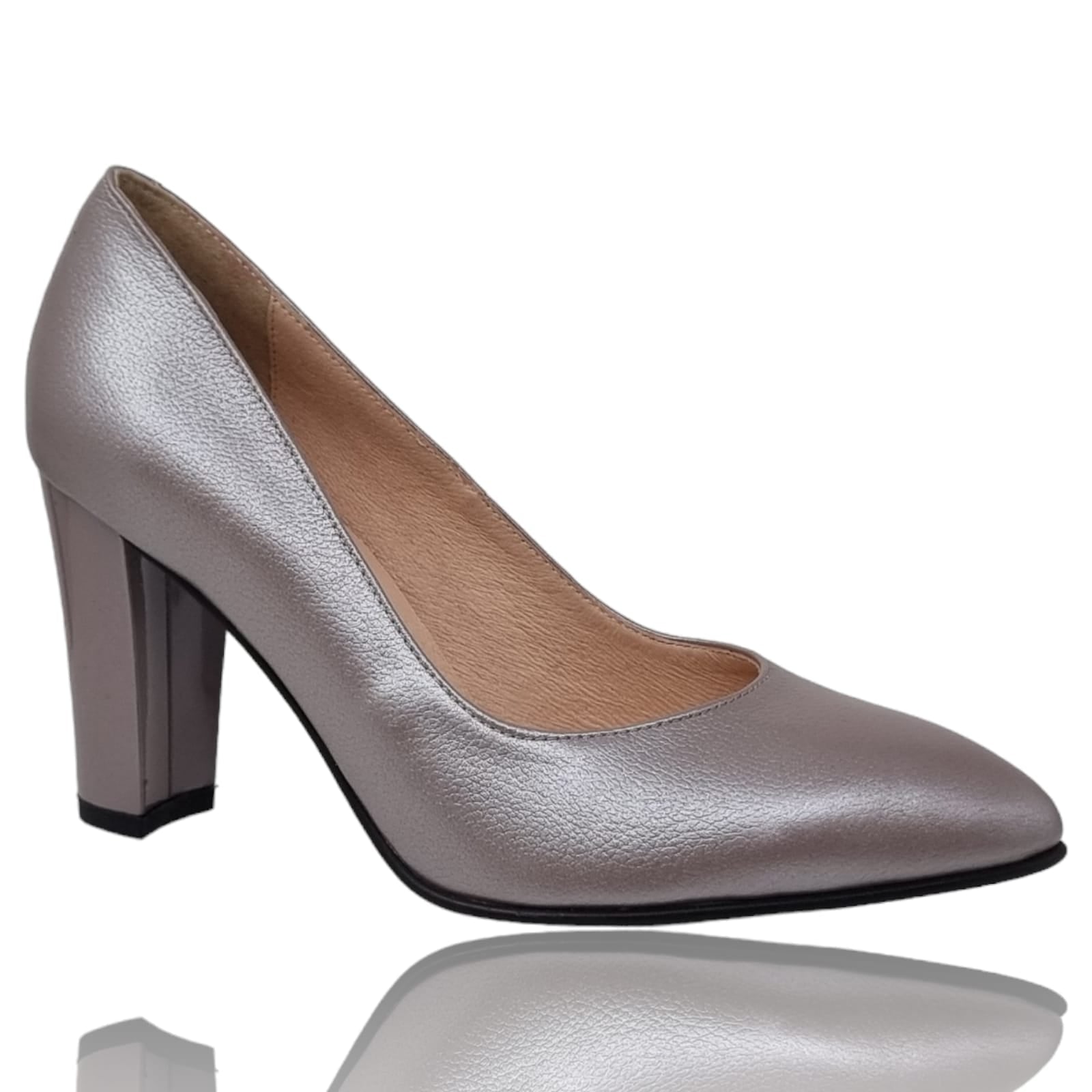 Pantofi Damă Eleganți Din Piele Naturală Gri Sid 20340