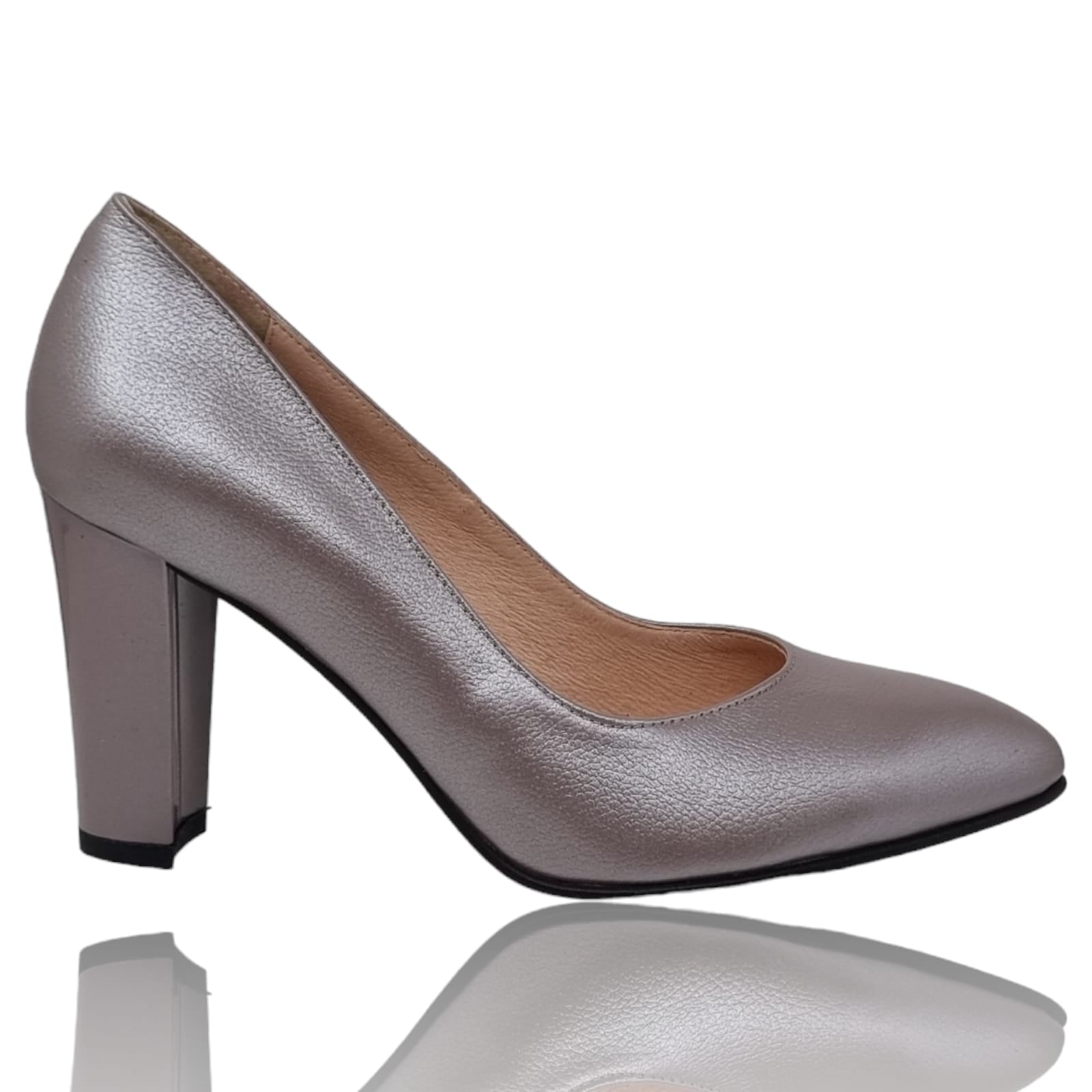 Pantofi Damă Eleganți Din Piele Naturală Gri Sid 20340