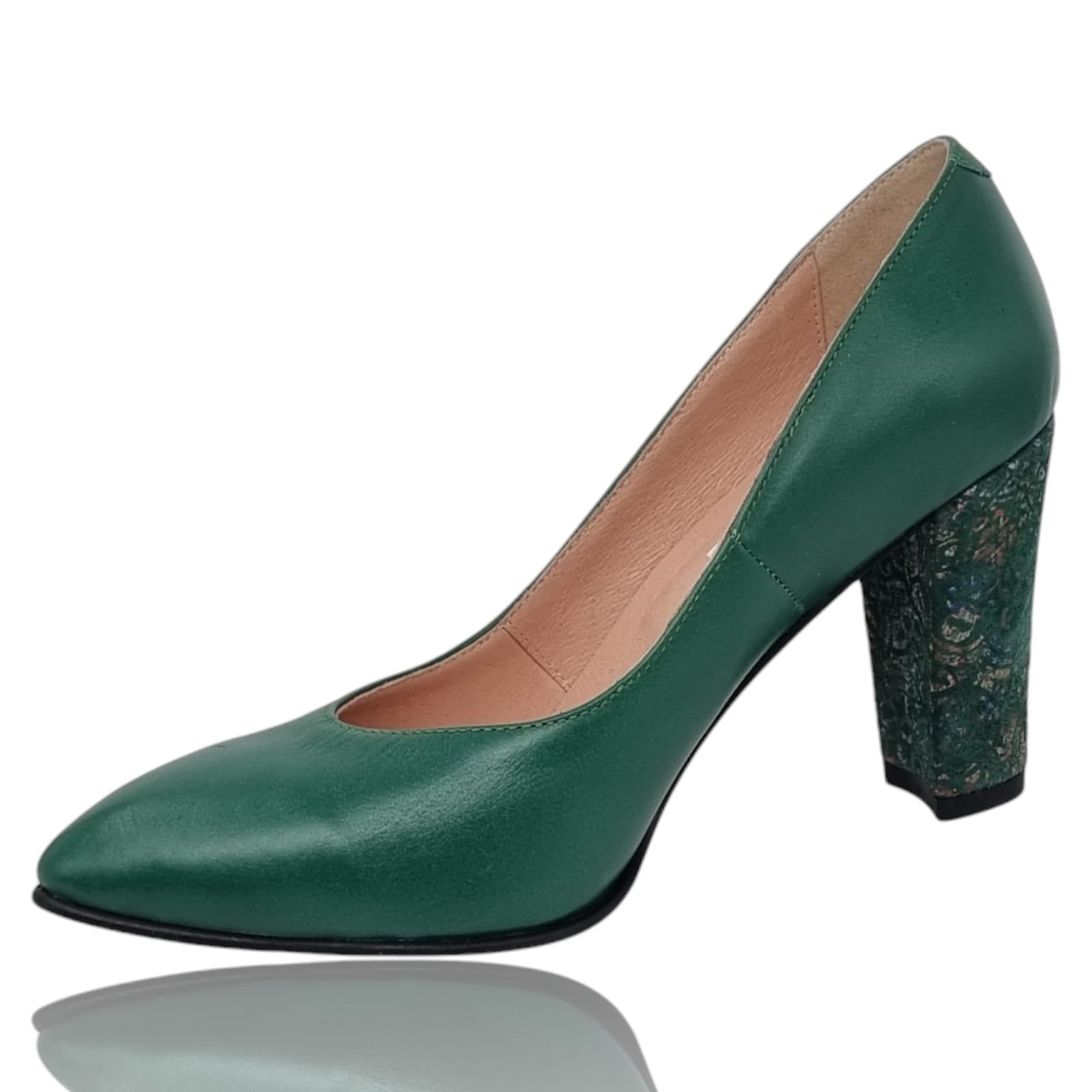 Pantofi Damă Eleganți Din Piele Naturală Verde 20358