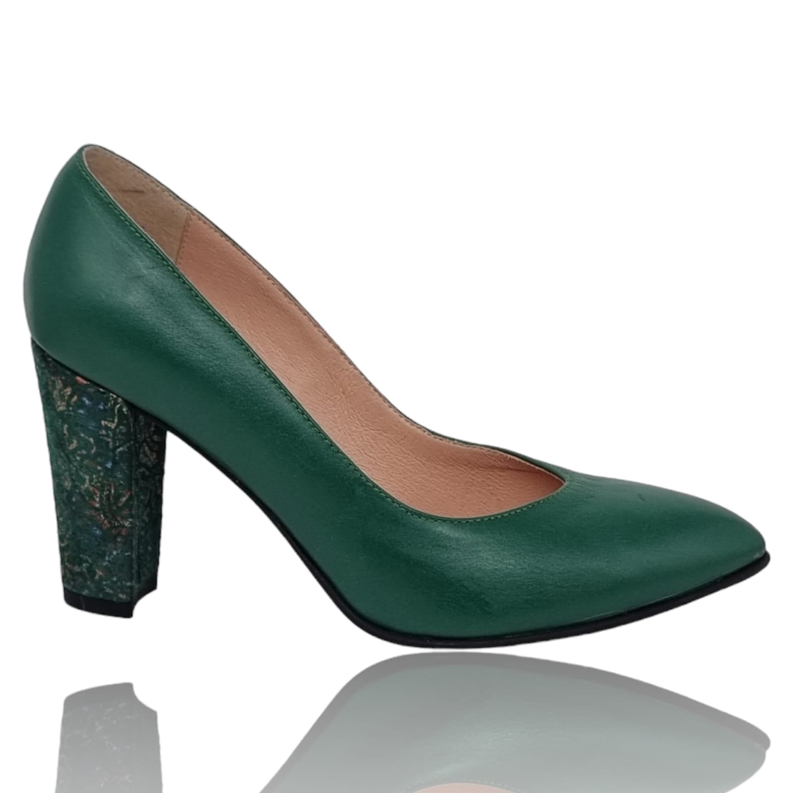 Pantofi Damă Eleganți Din Piele Naturală Verde 20358