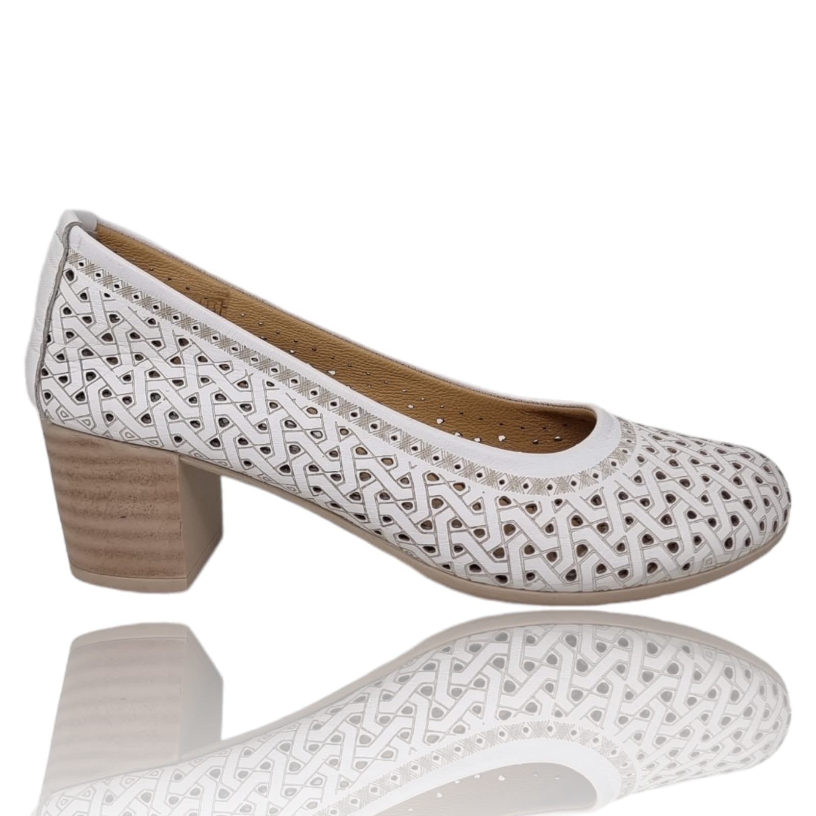 Pantofi Damă Casual Confort Din Piele Albă 25350