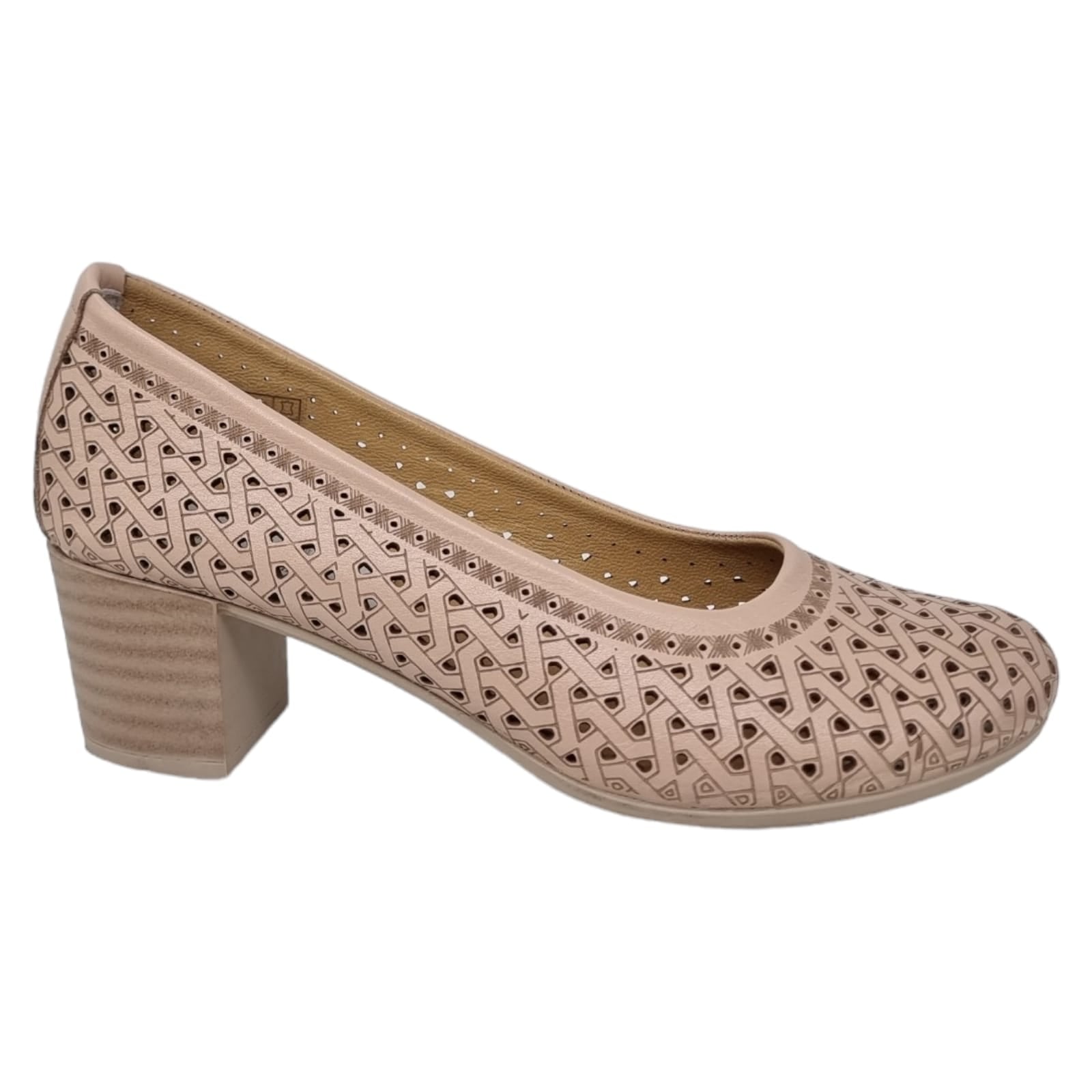 Pantofi Damă Casual Confort Din Piele Naturală Pudră 25352
