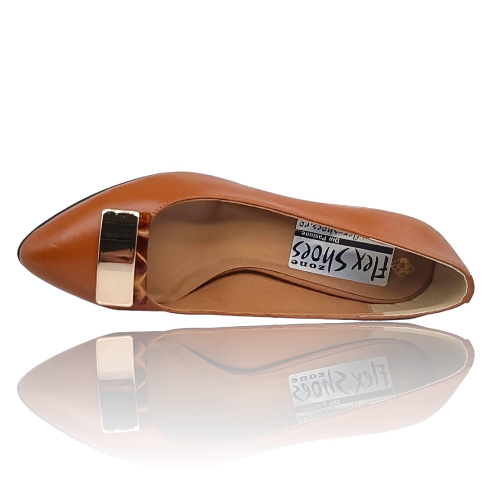 Pantofi Damă Eleganți Din Piele Naturală Portocaliu 20371