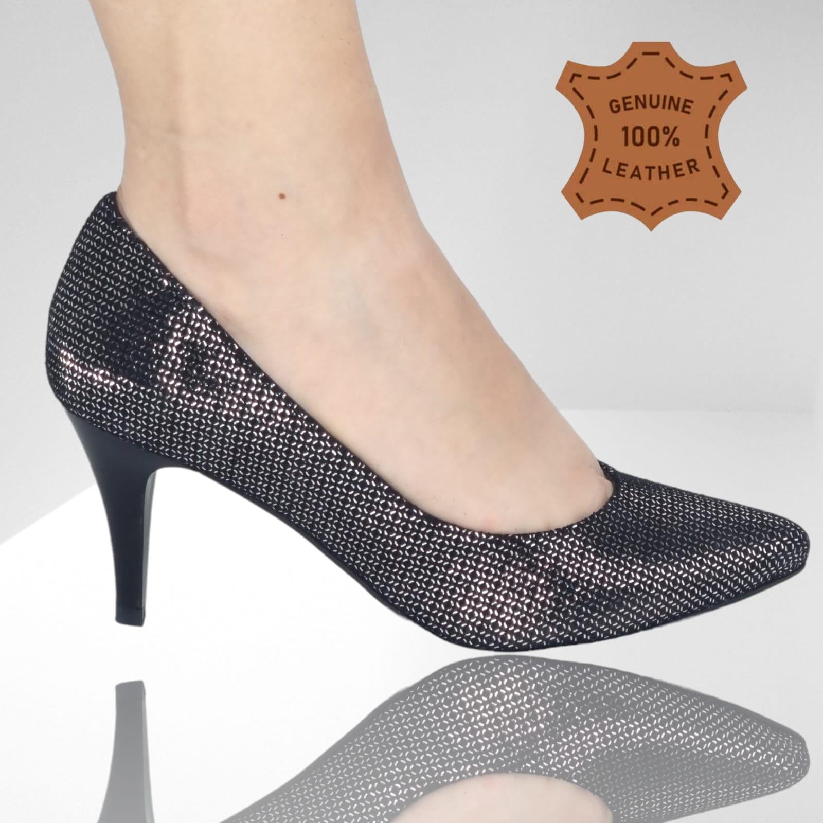 Pantofi Damă Eleganți Din Piele Naturală Neagră Glit 20377