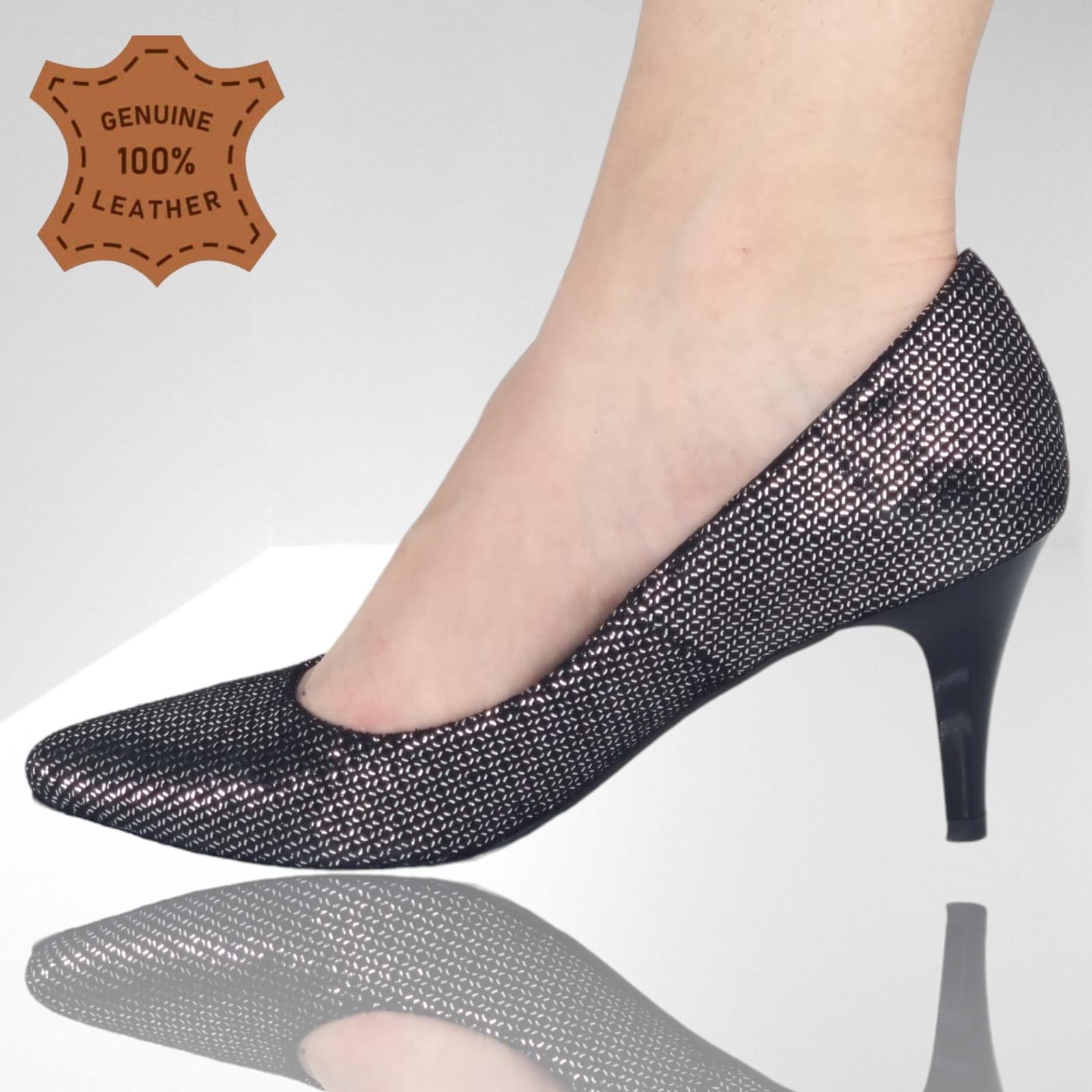 Pantofi Damă Eleganți Din Piele Naturală Neagră Glit 20377