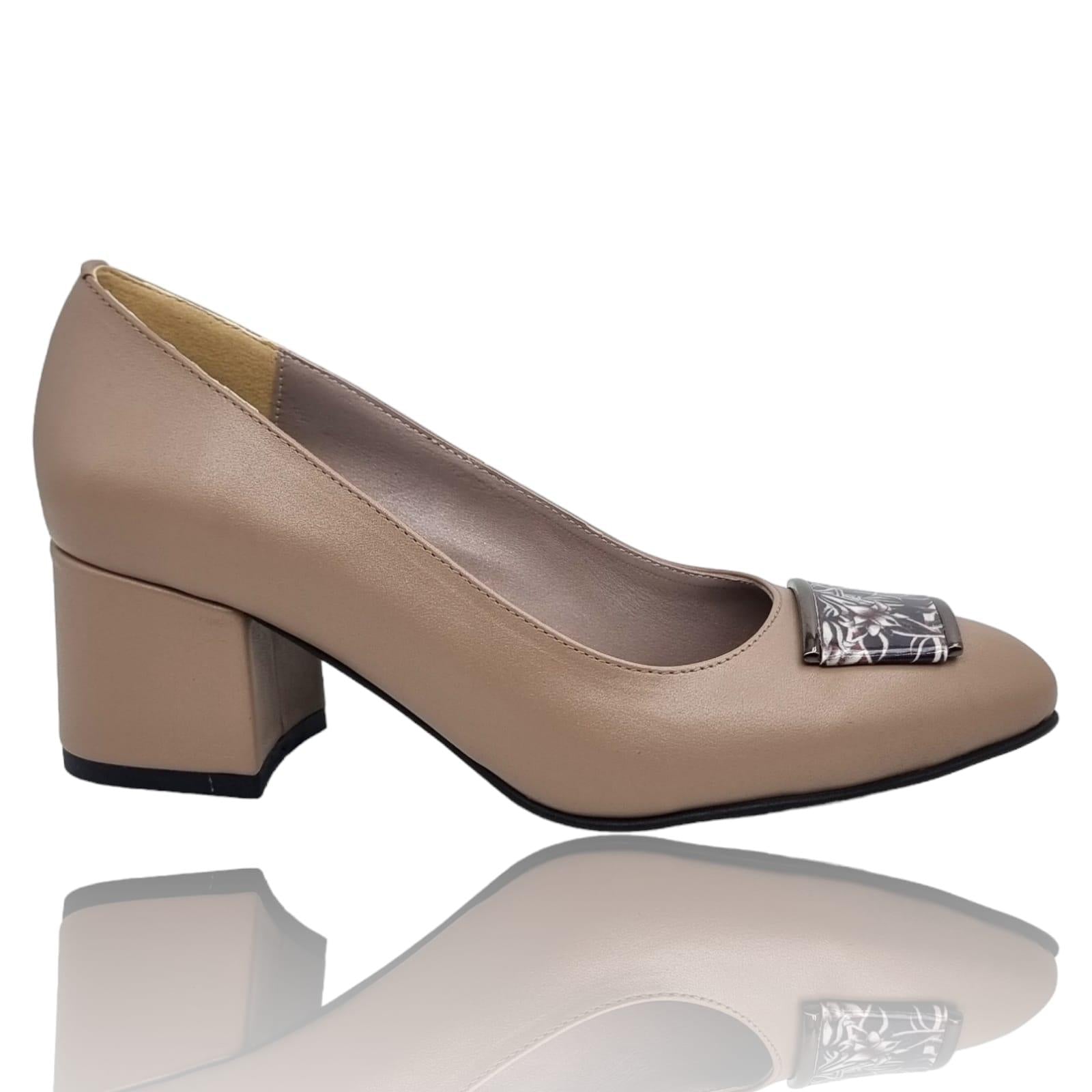 Pantofi Damă Eleganți Din Piele Naturală Cappuccino 20382