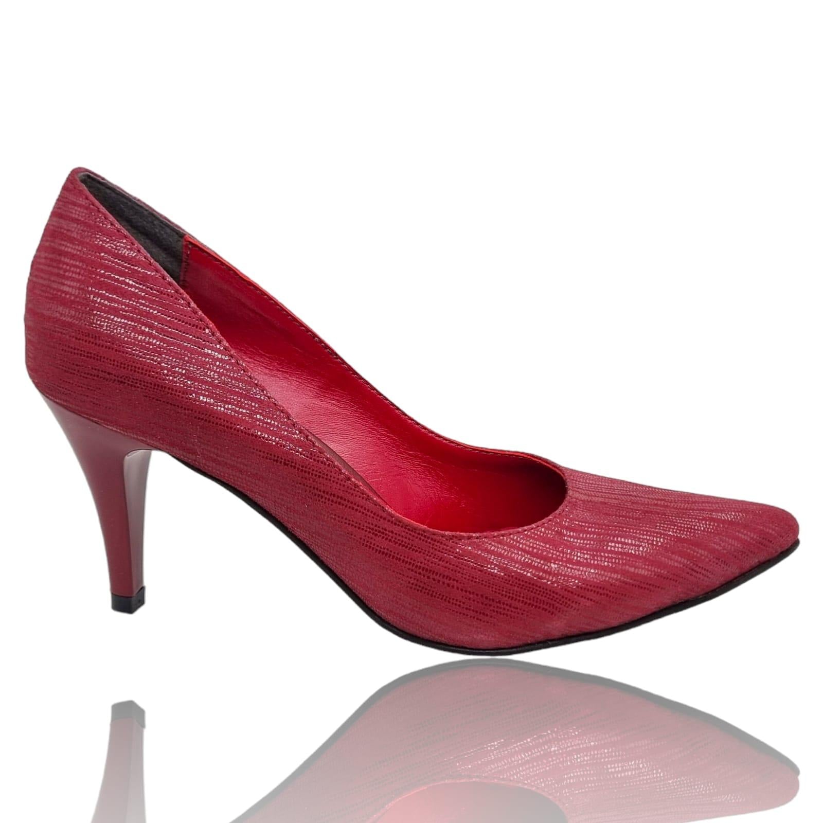 Pantofi Damă Eleganți Din Piele Naturală Roșie 20394