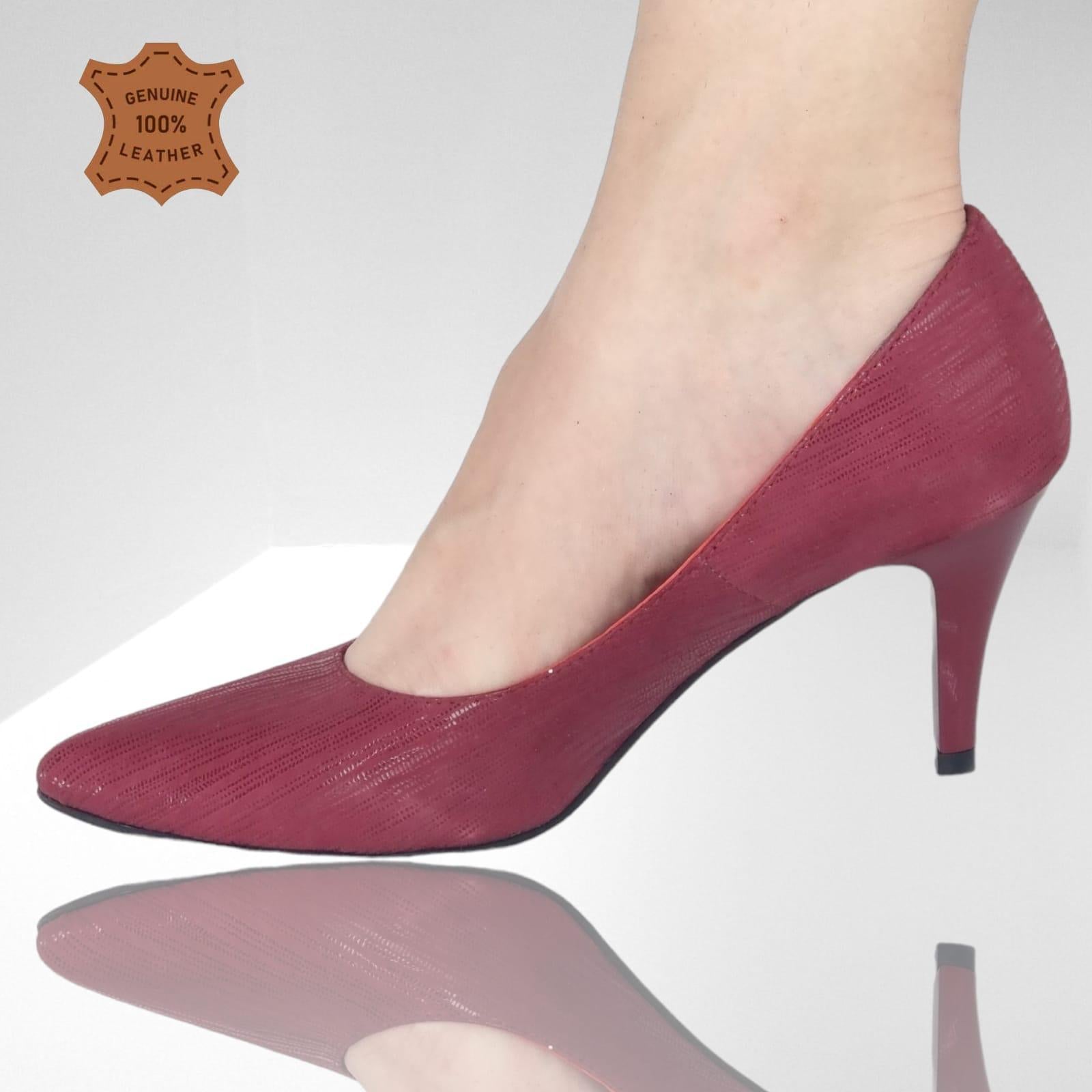 Pantofi Damă Eleganți Din Piele Naturală Roșie 20394