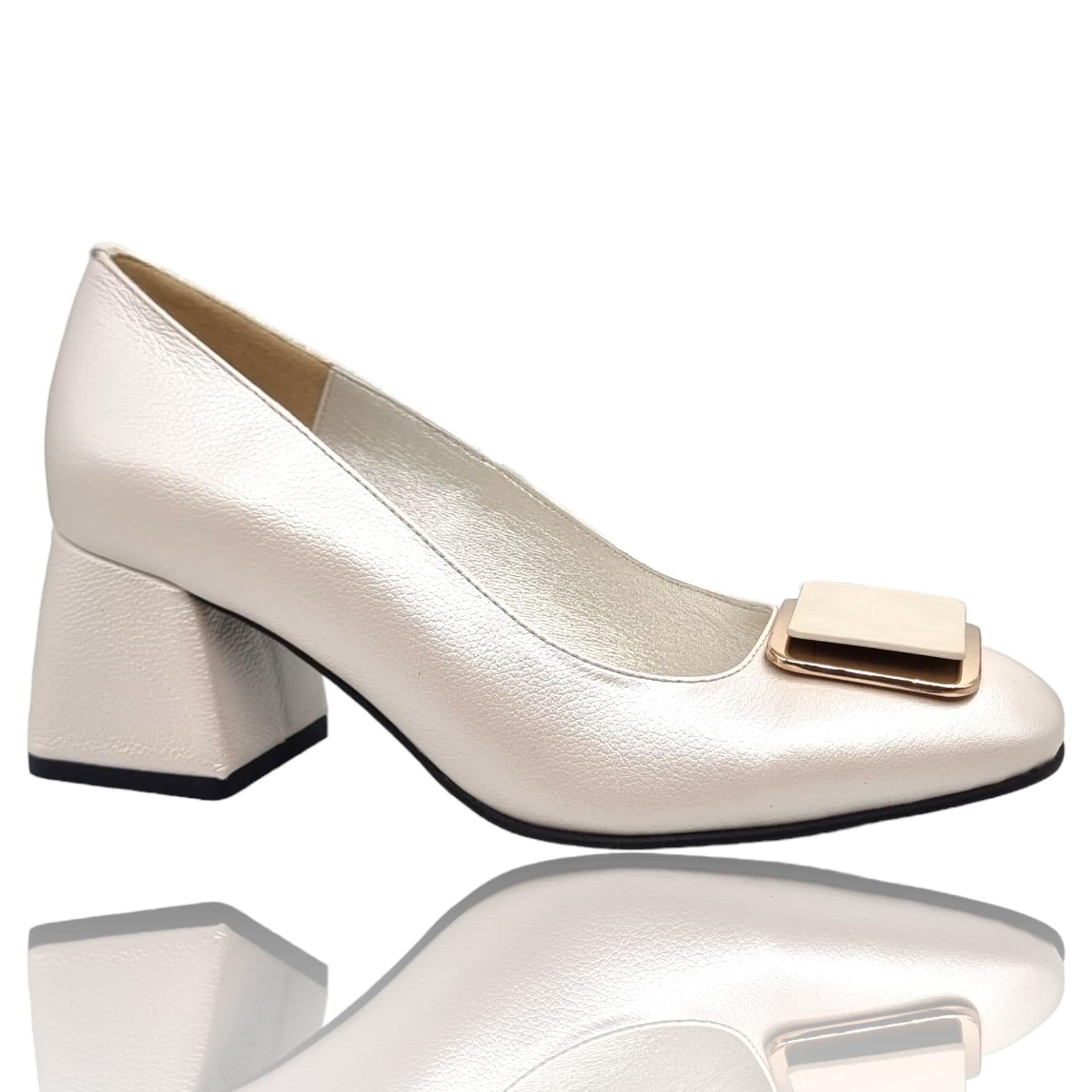 Pantofi Damă Eleganți Din Piele Naturală Bej 20400