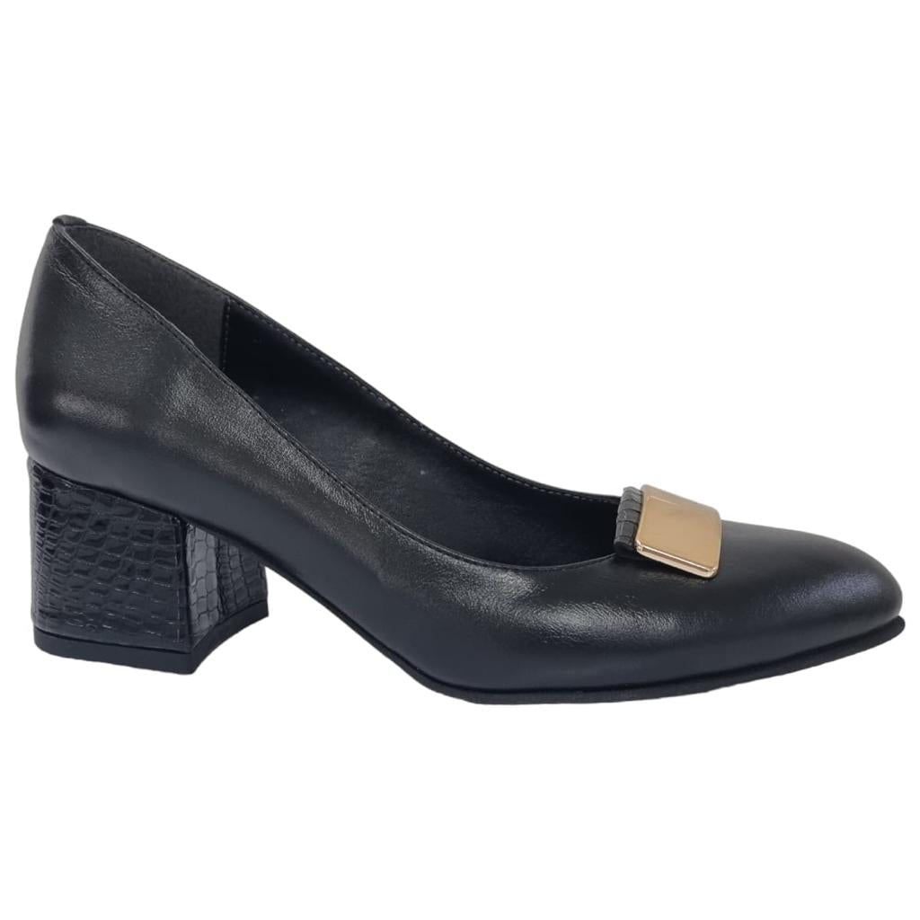 Pantofi Damă Eleganți Din Piele Naturală Neagra 20243
