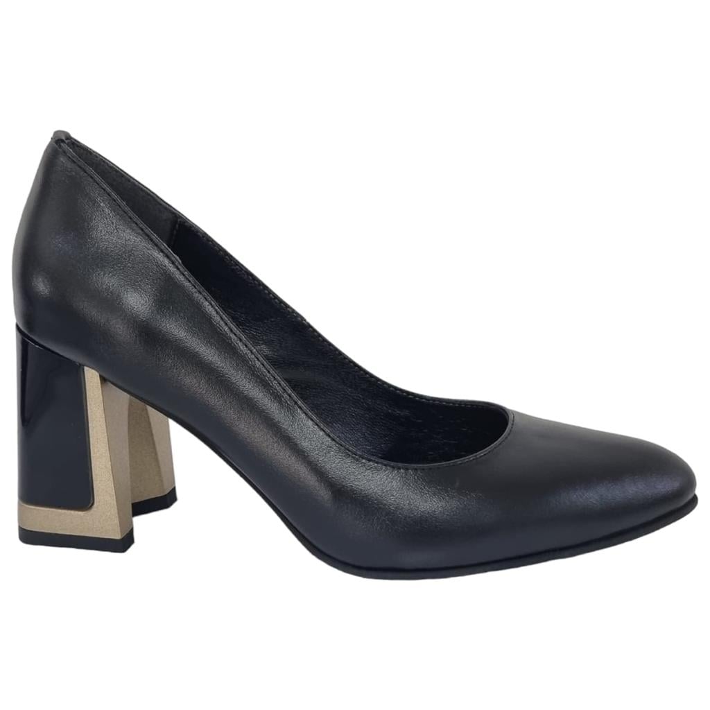 Pantofi Damă Eleganți Din Piele Naturală Negru 20245