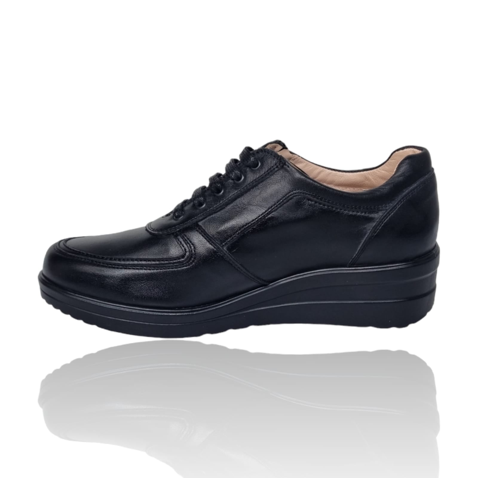 Pantofi Damă Casual Confort Din Piele Naturală Neagră 25106