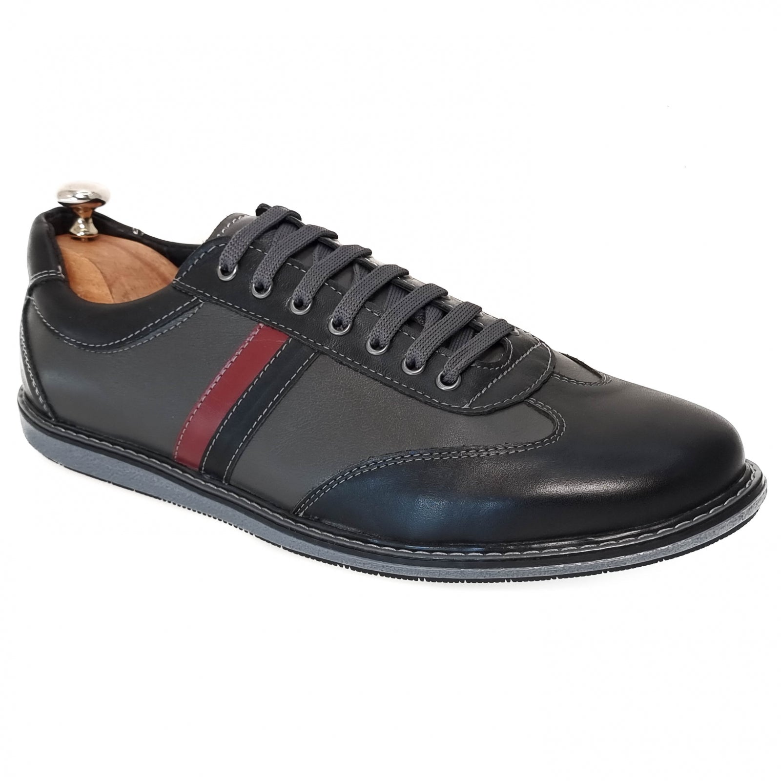 Pantofi Bărbați Sport Din Piele Naturală Neagră 3509