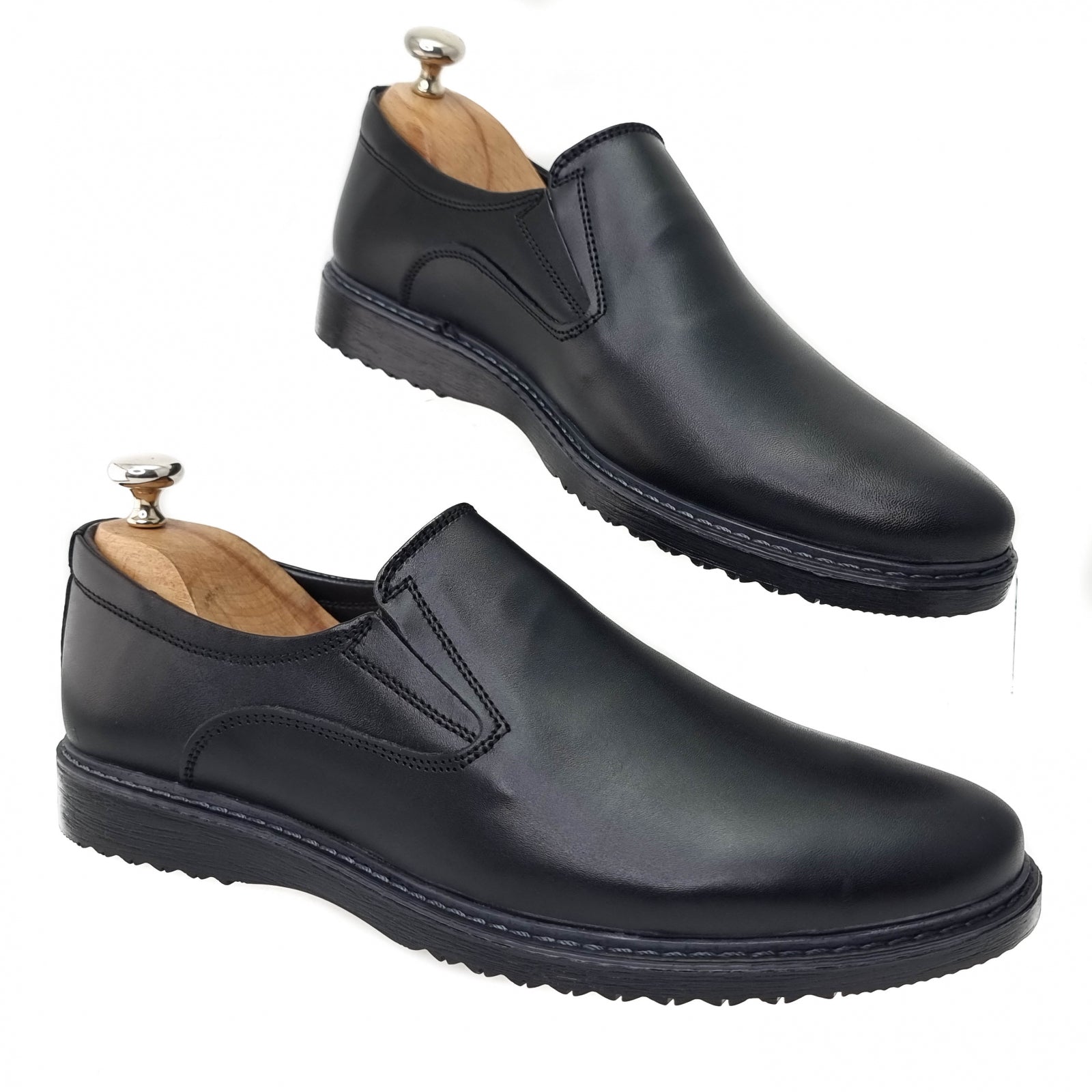 Pantofi Bărbați Casual Confort Din Piele Naturală Neagră 2517