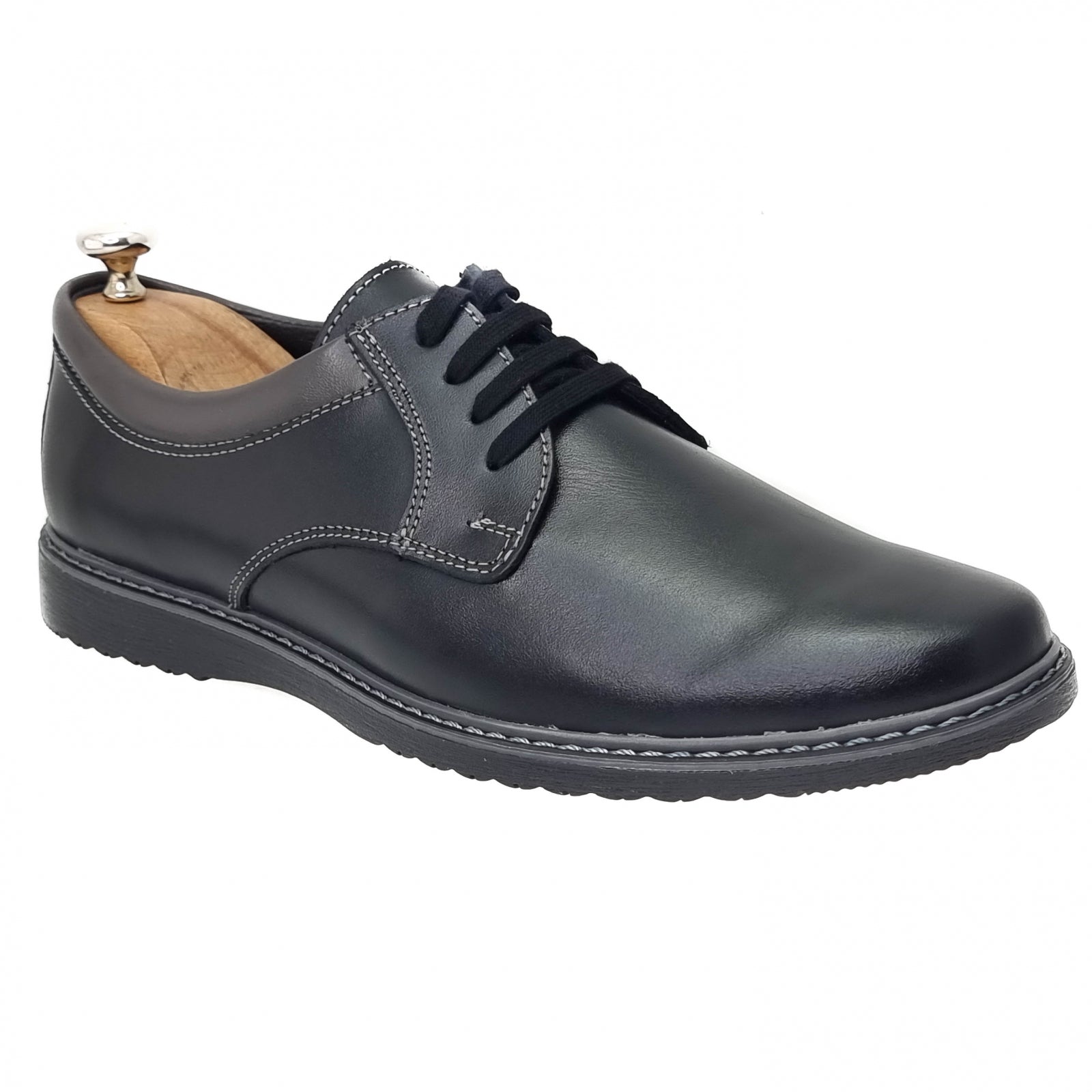 Pantofi Bărbați Casual Confort Din Piele Naturală Neagră 2516