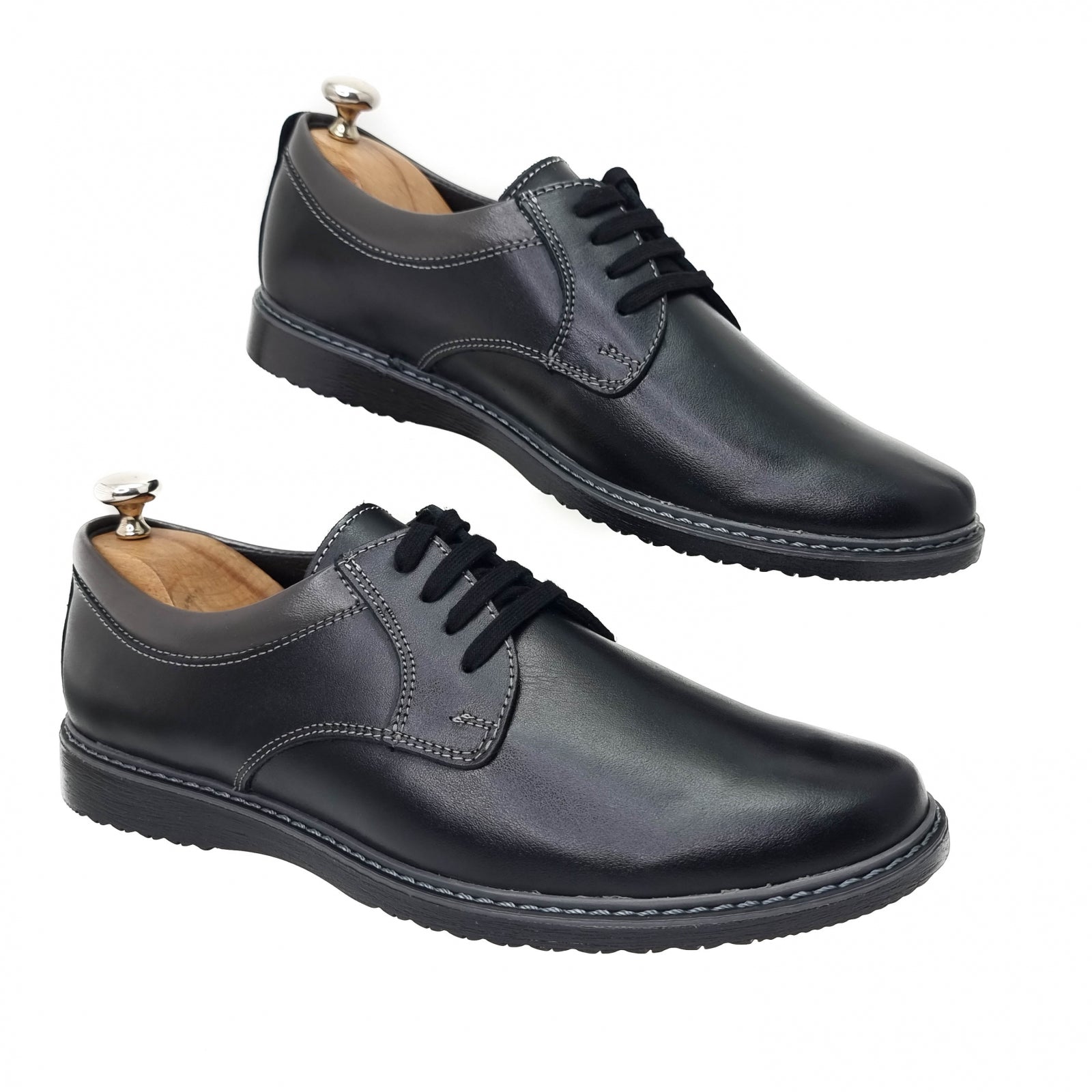 Pantofi Bărbați Casual Confort Din Piele Naturală Neagră 2516