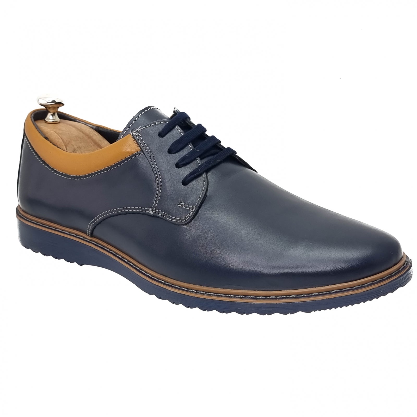 Pantofi Bărbați Casual Confort Din Piele Naturală Blue Maro 2514