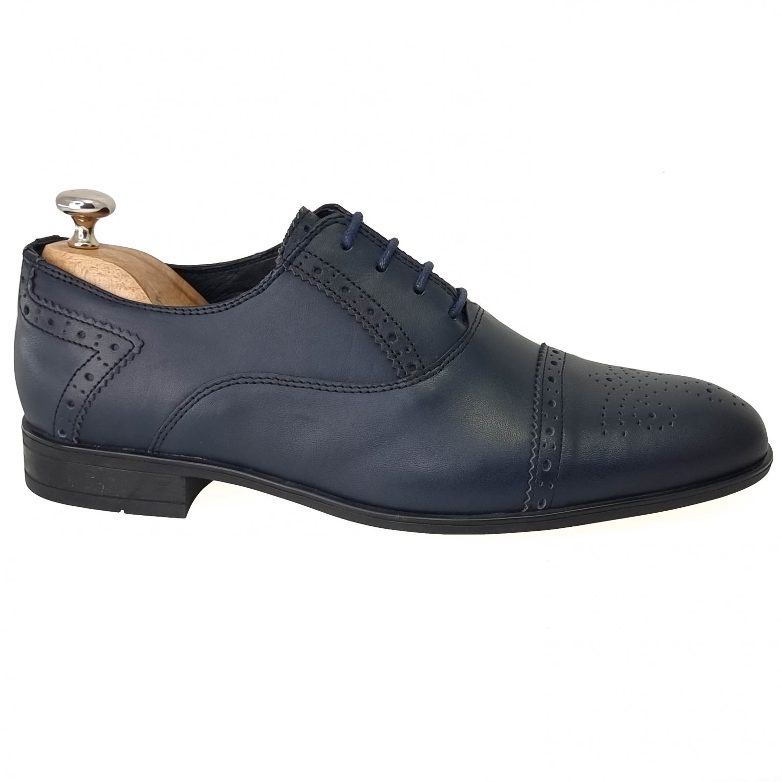 Pantofi Bărbați Eleganți Din Piele Naturală Blue 502