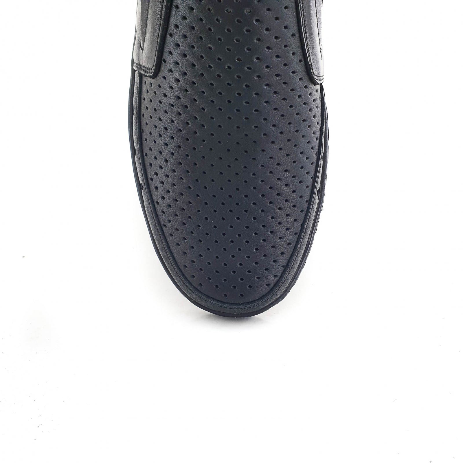 Pantofi Bărbați Din Piele Naturală Perforată Neagră 6516