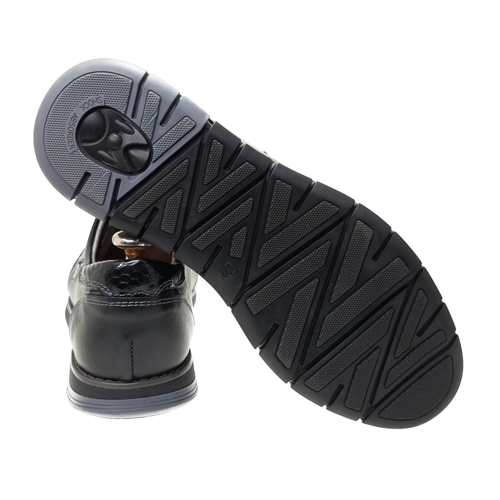 Pantofi Bărbați Sport Din Piele Naturală Neagră 3511