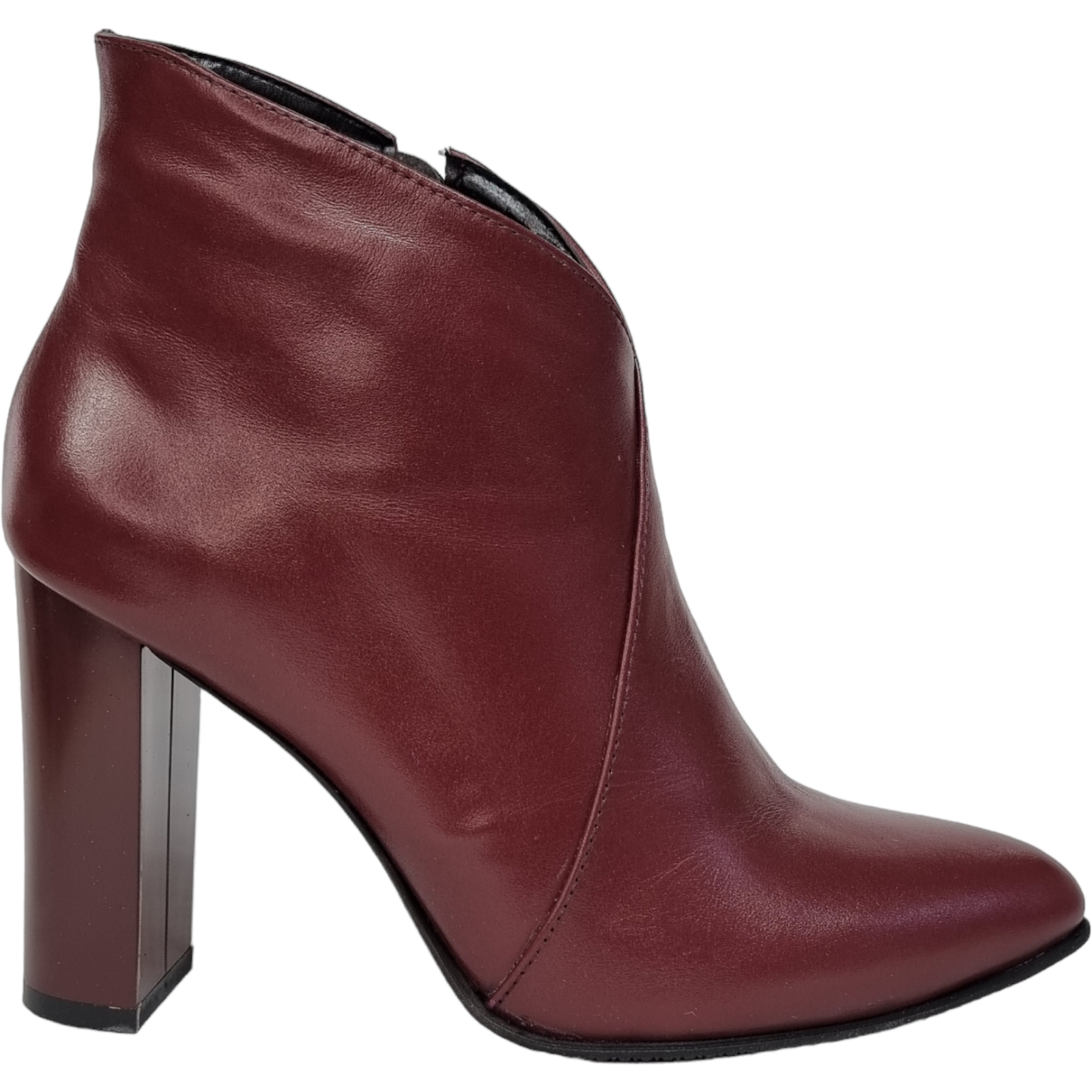 Ghete Damă Elegante Din Piele Naturală Bordo 40120