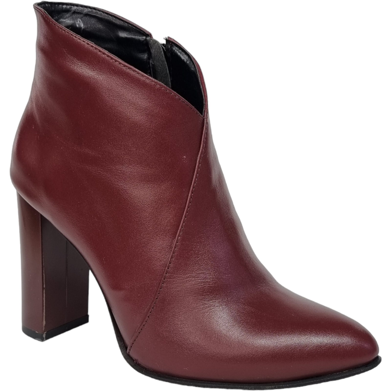 Ghete Damă Elegante Din Piele Naturală Bordo 40120