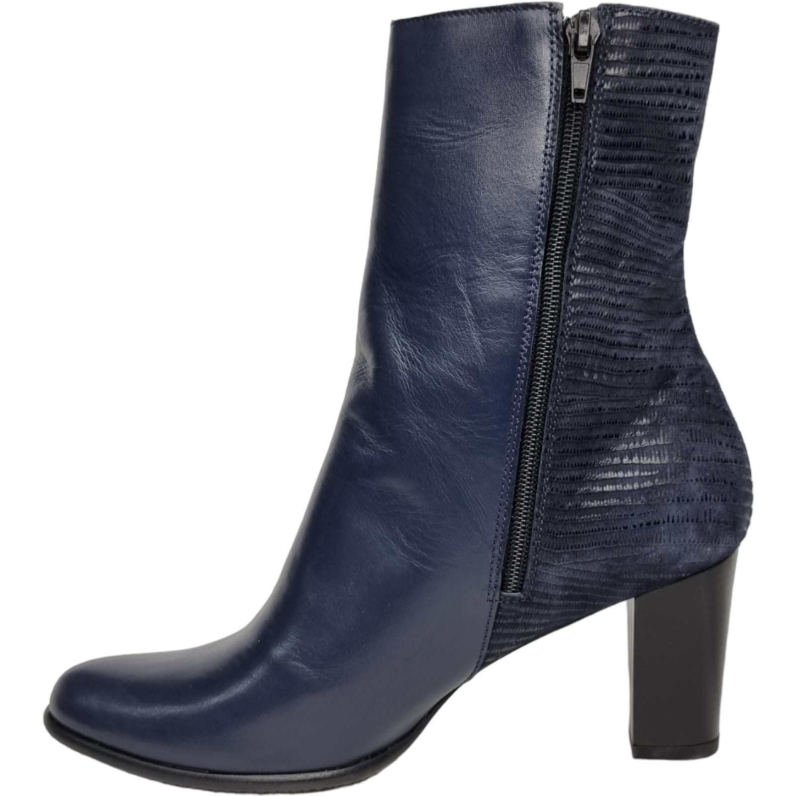 Ghete Damă Elegante Din Piele Naturală Blue 9559