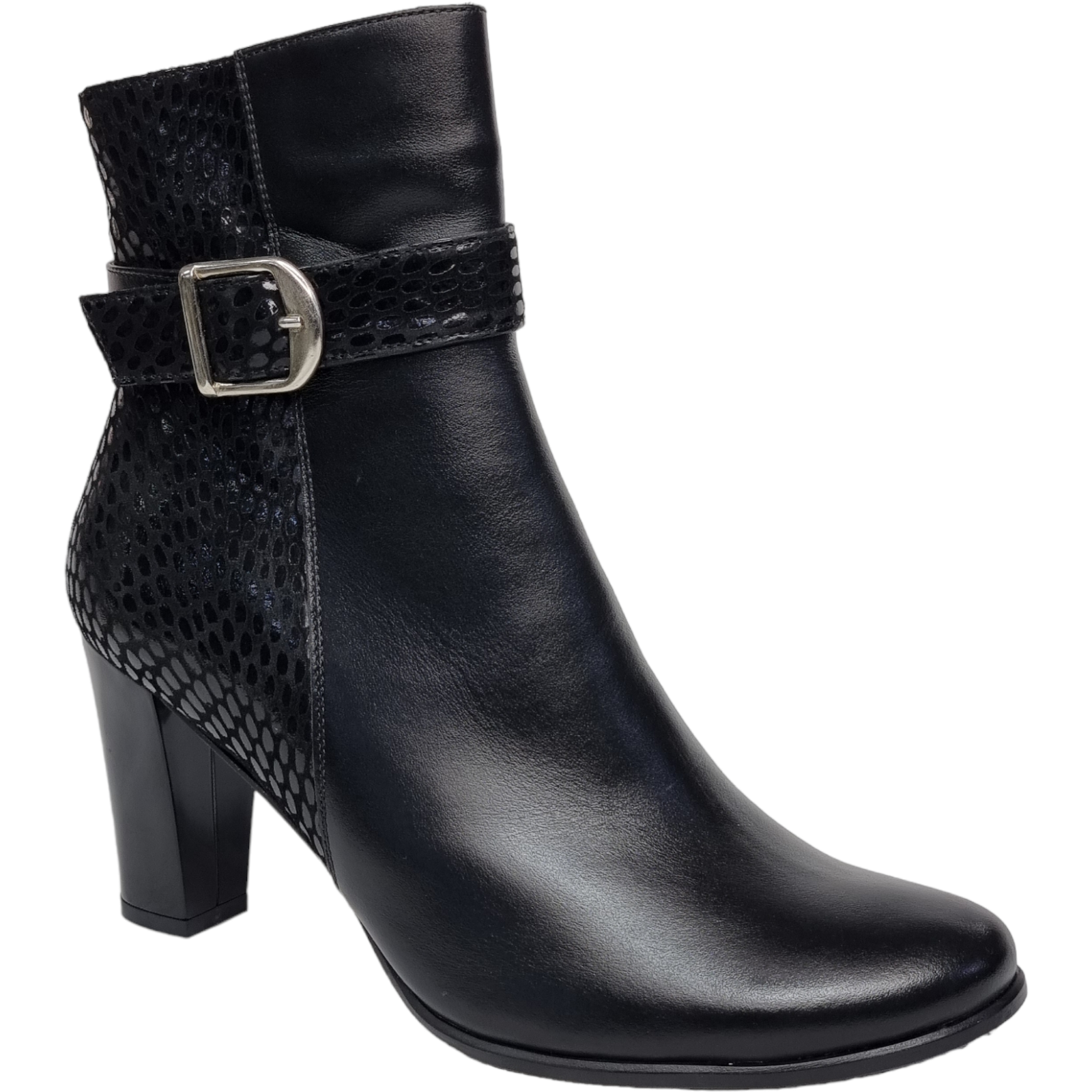 Ghete Damă Elegante Din Piele Naturală Neagră 40126