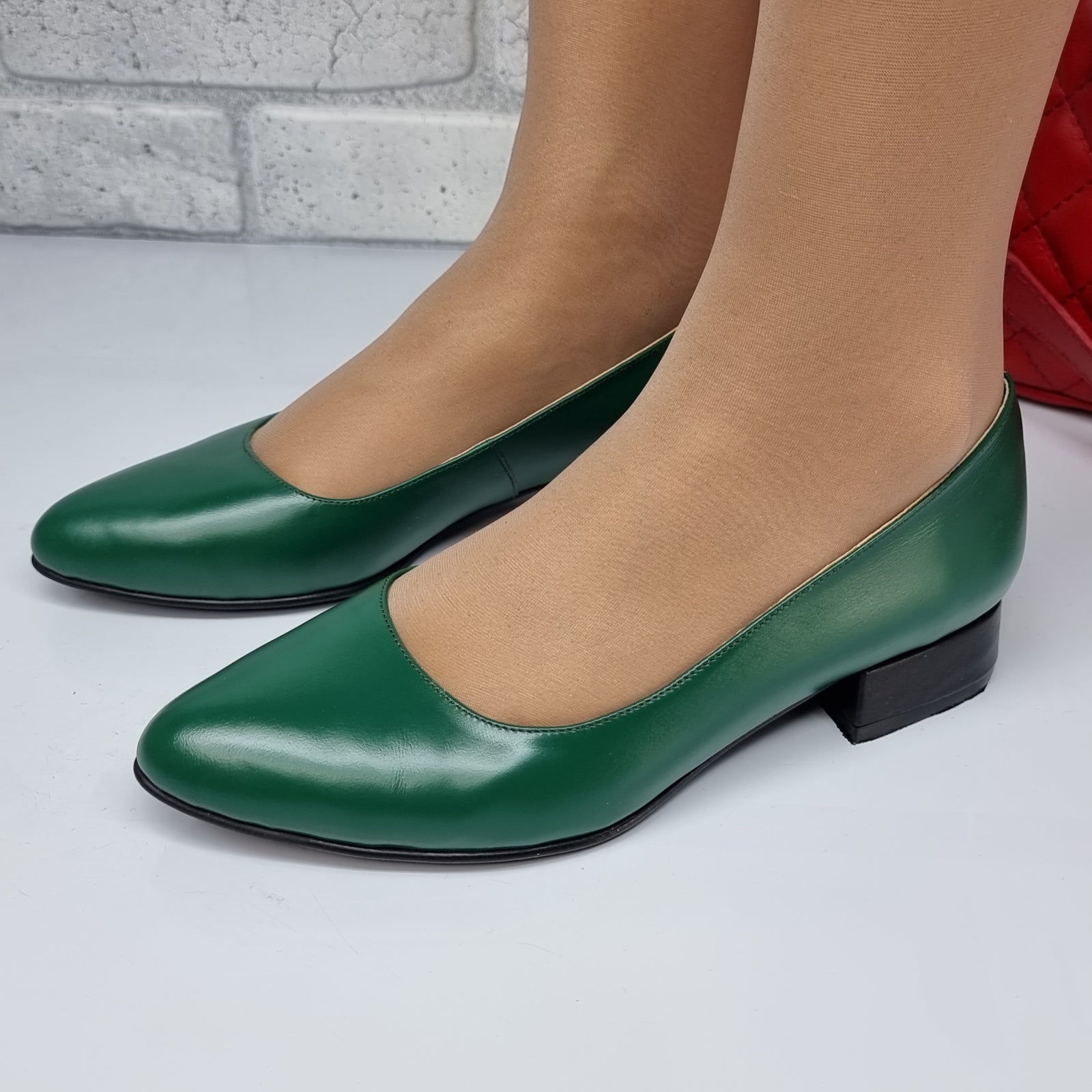 Pantofi Damă Eleganți Din Piele Naturală Verde 20153
