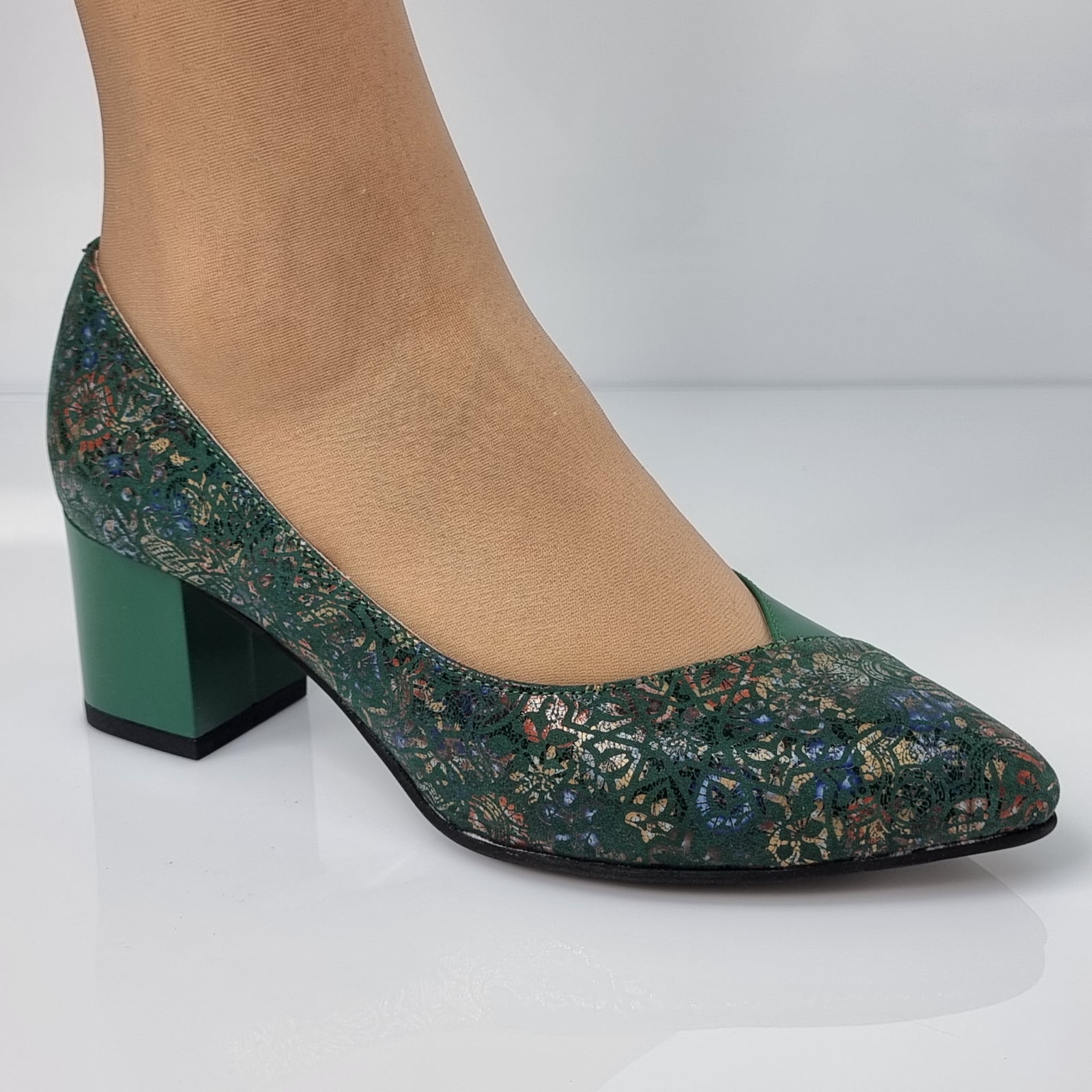 Pantofi Damă Eleganți Din Piele Naturală Verde 20174