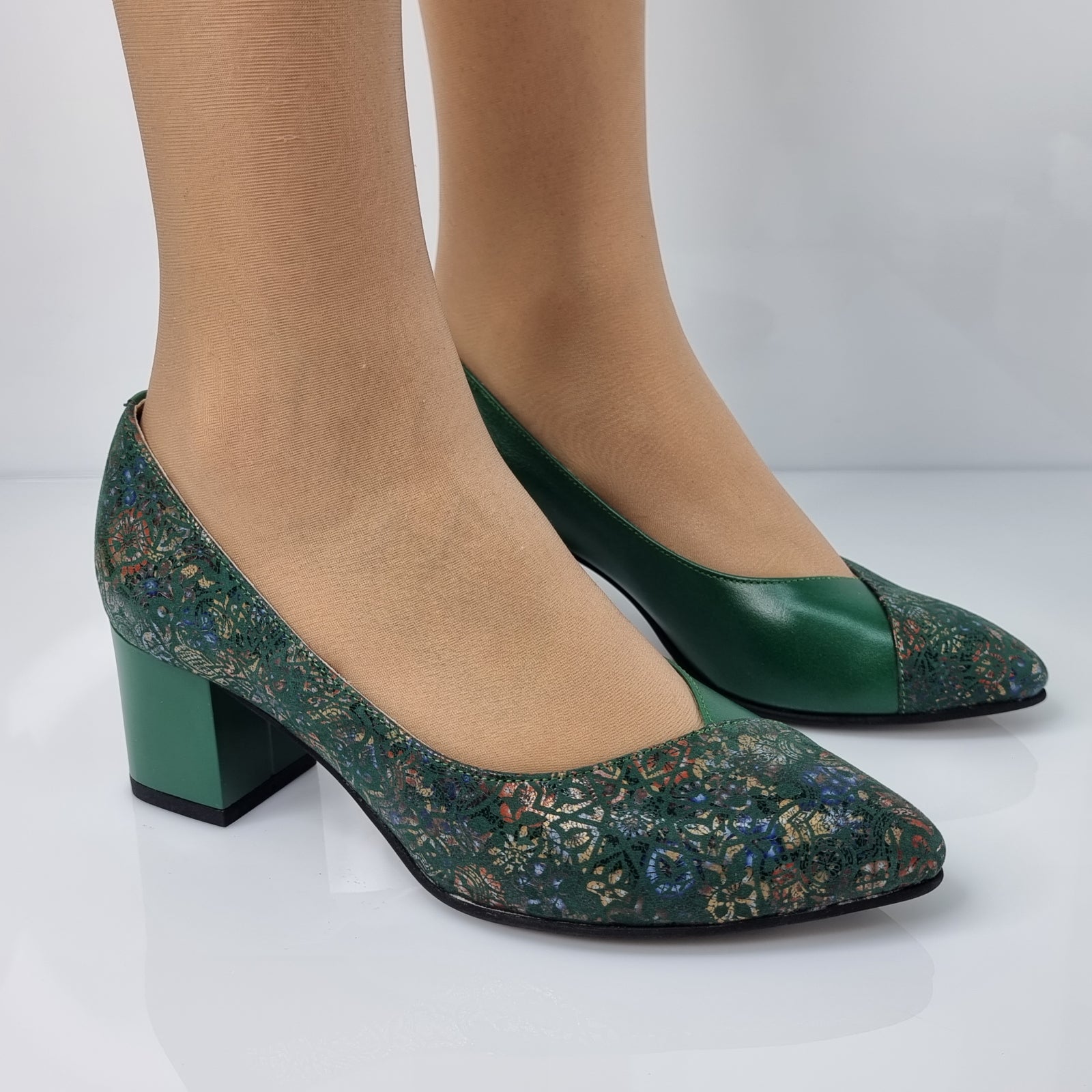 Pantofi Damă Eleganți Din Piele Naturală Verde 20174