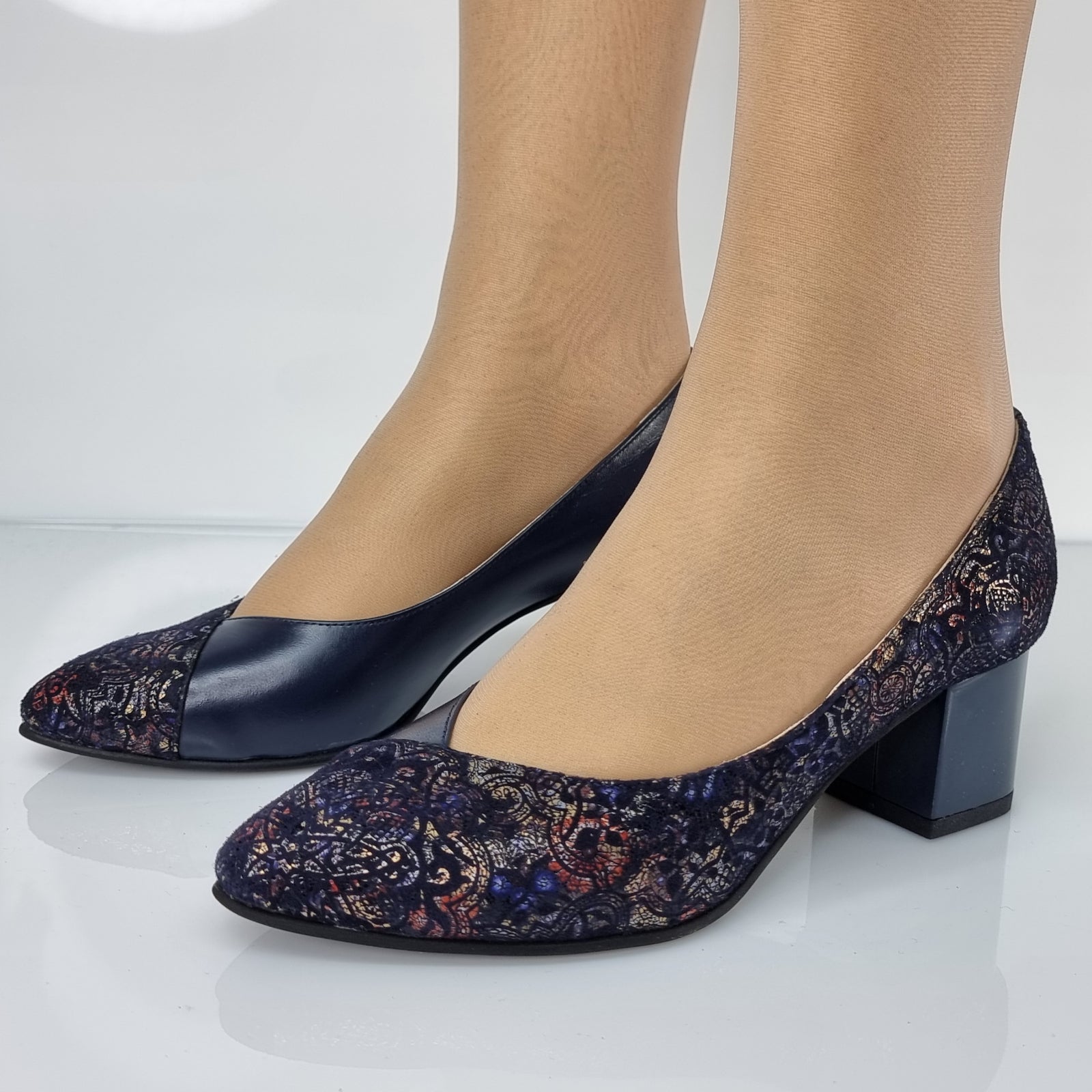 Pantofi Damă Eleganți Din Piele Naturală Blue 20183