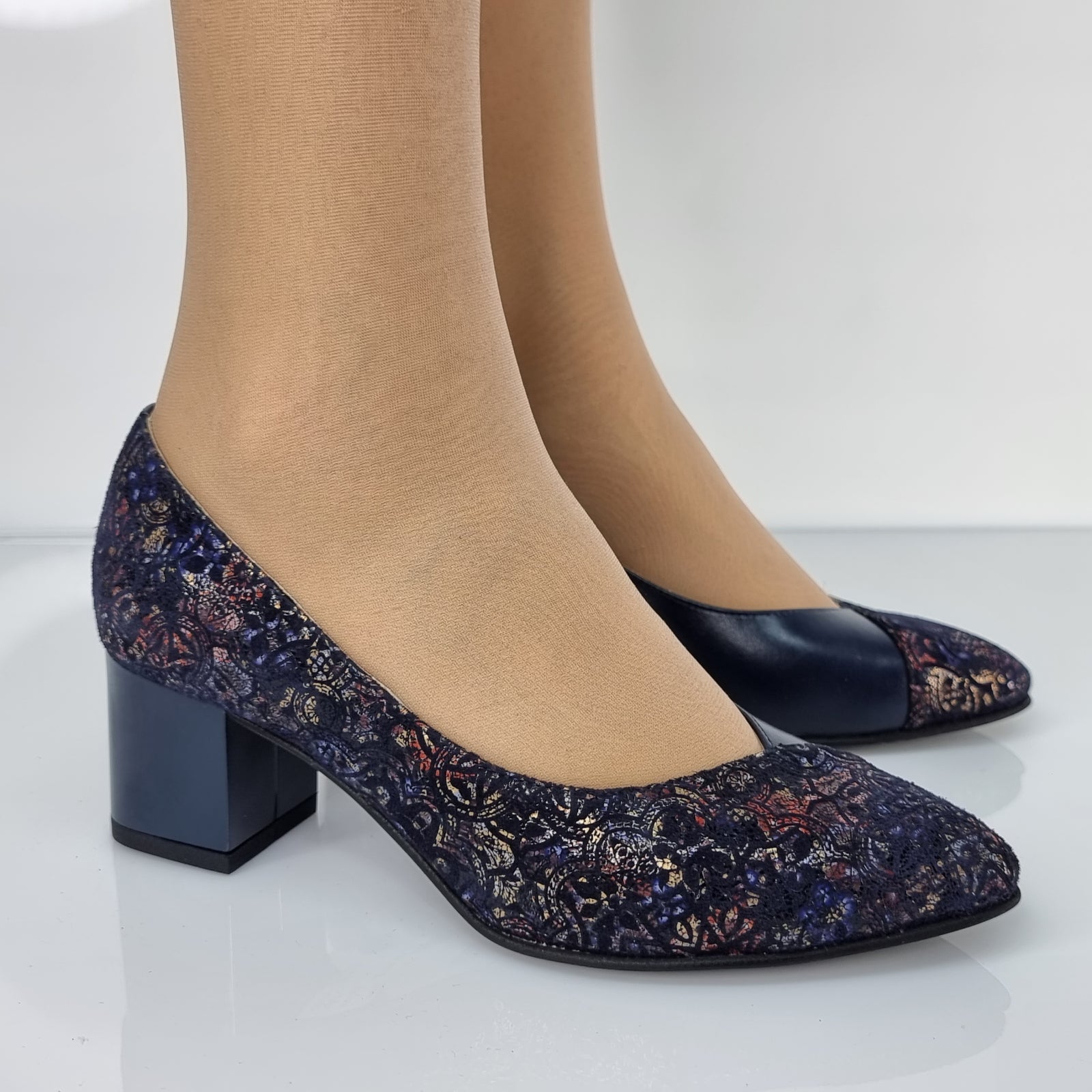 Pantofi Damă Eleganți Din Piele Naturală Blue 20183