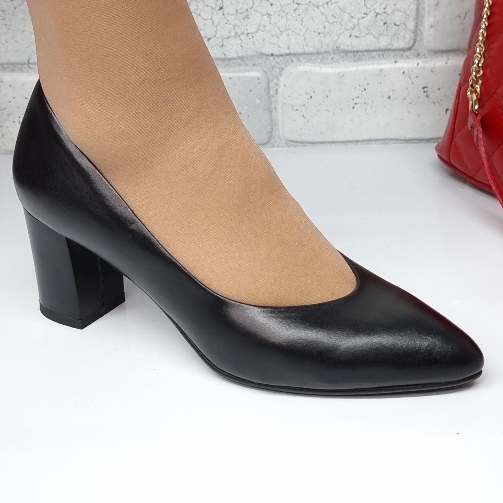 Pantofi Damă Eleganți Din Piele Naturală Neagră 1523
