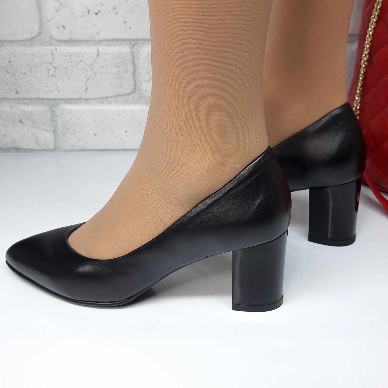 Pantofi Damă Eleganți Din Piele Naturală Neagră 1523