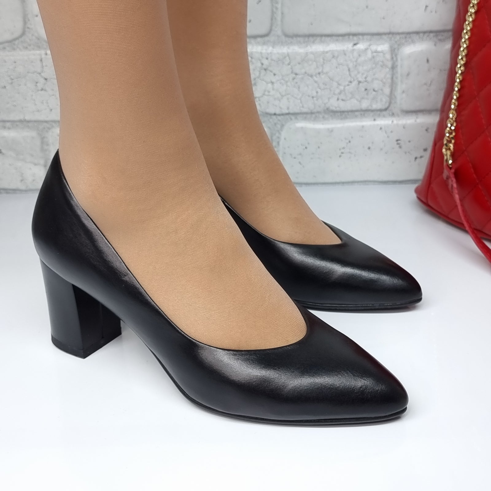 Pantofi Damă Eleganți Din Piele Naturală Neagră 1523