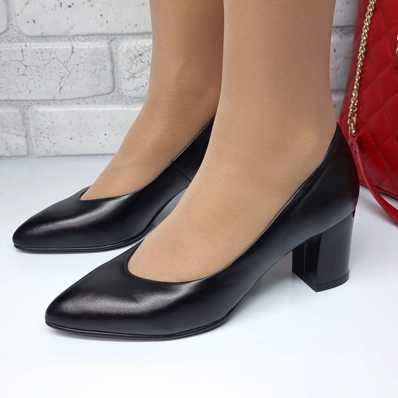 Pantofi Damă Eleganți Din Piele Naturală Neagră 1523