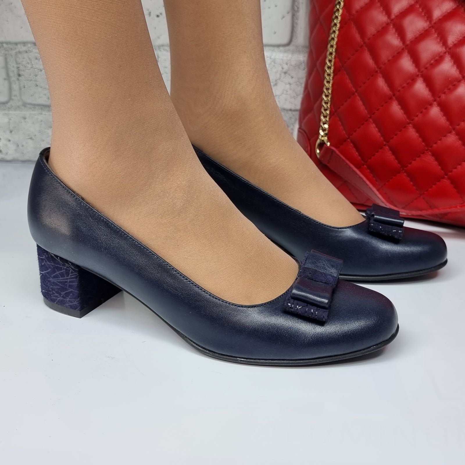 Pantofi Damă Eleganți Din Piele Naturală Blue 20197