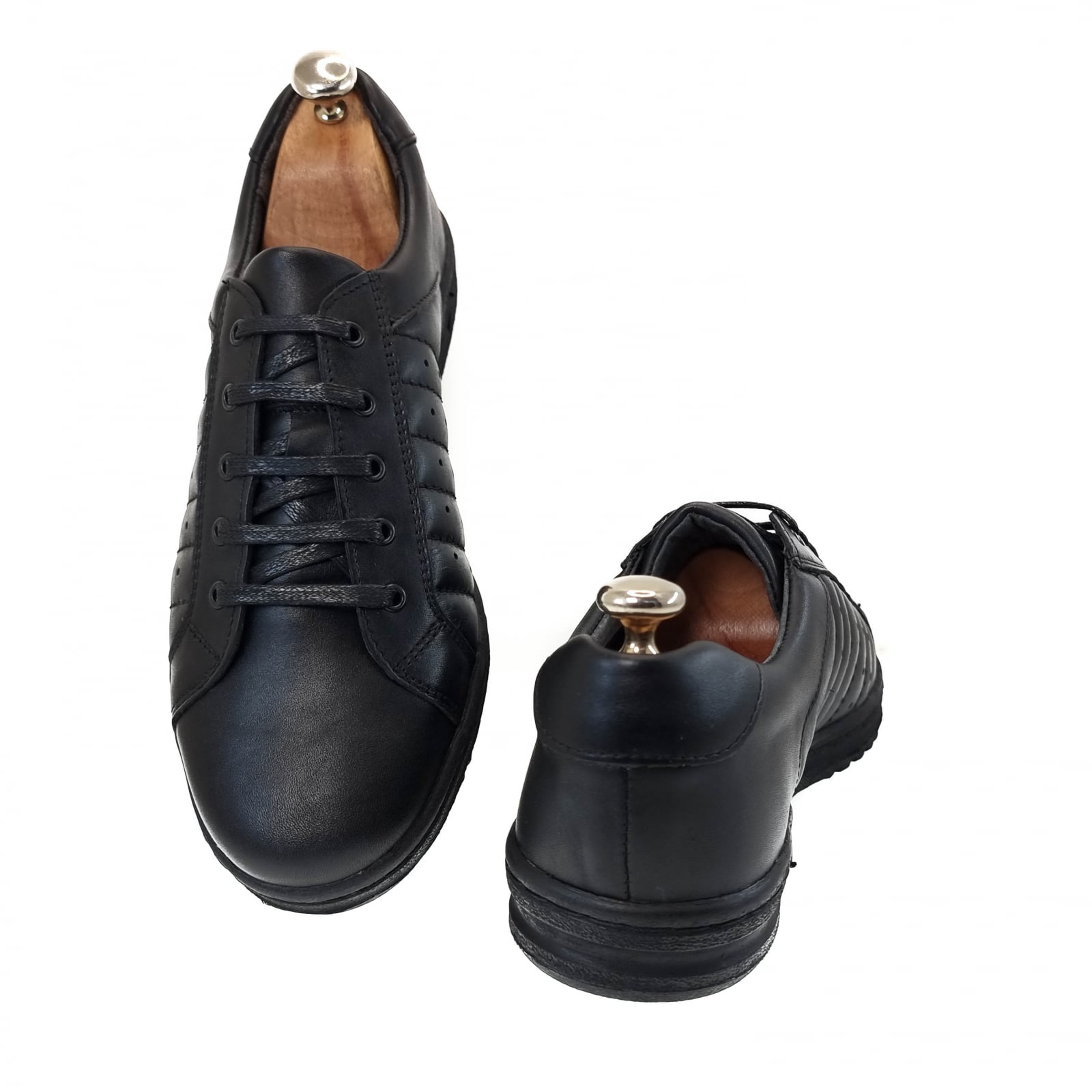 Pantofi Bărbați Sport Din Piele Naturală Neagră 3518