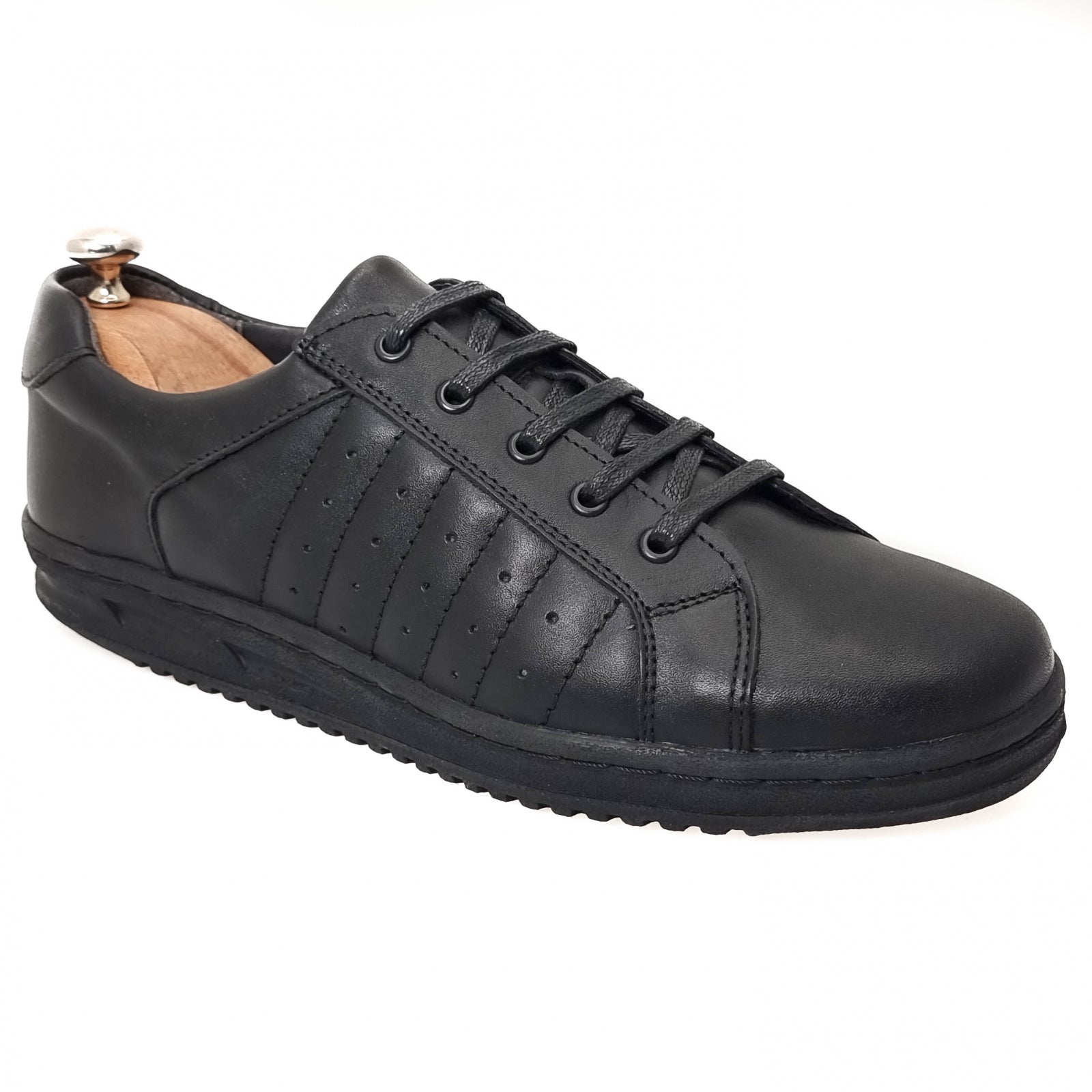 Pantofi Bărbați Sport Din Piele Naturală Neagră 3518