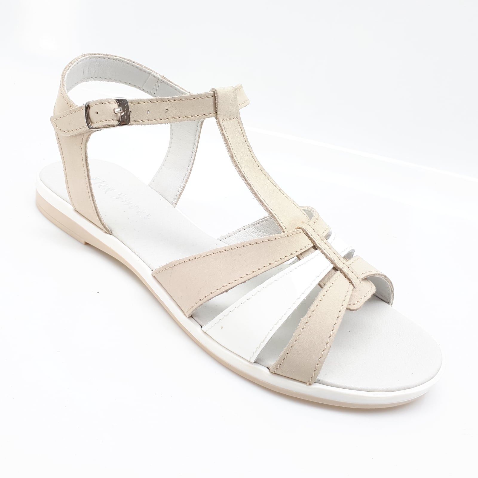 Sandale Damă Casual Confort Din Piele Naturală Albă 6008