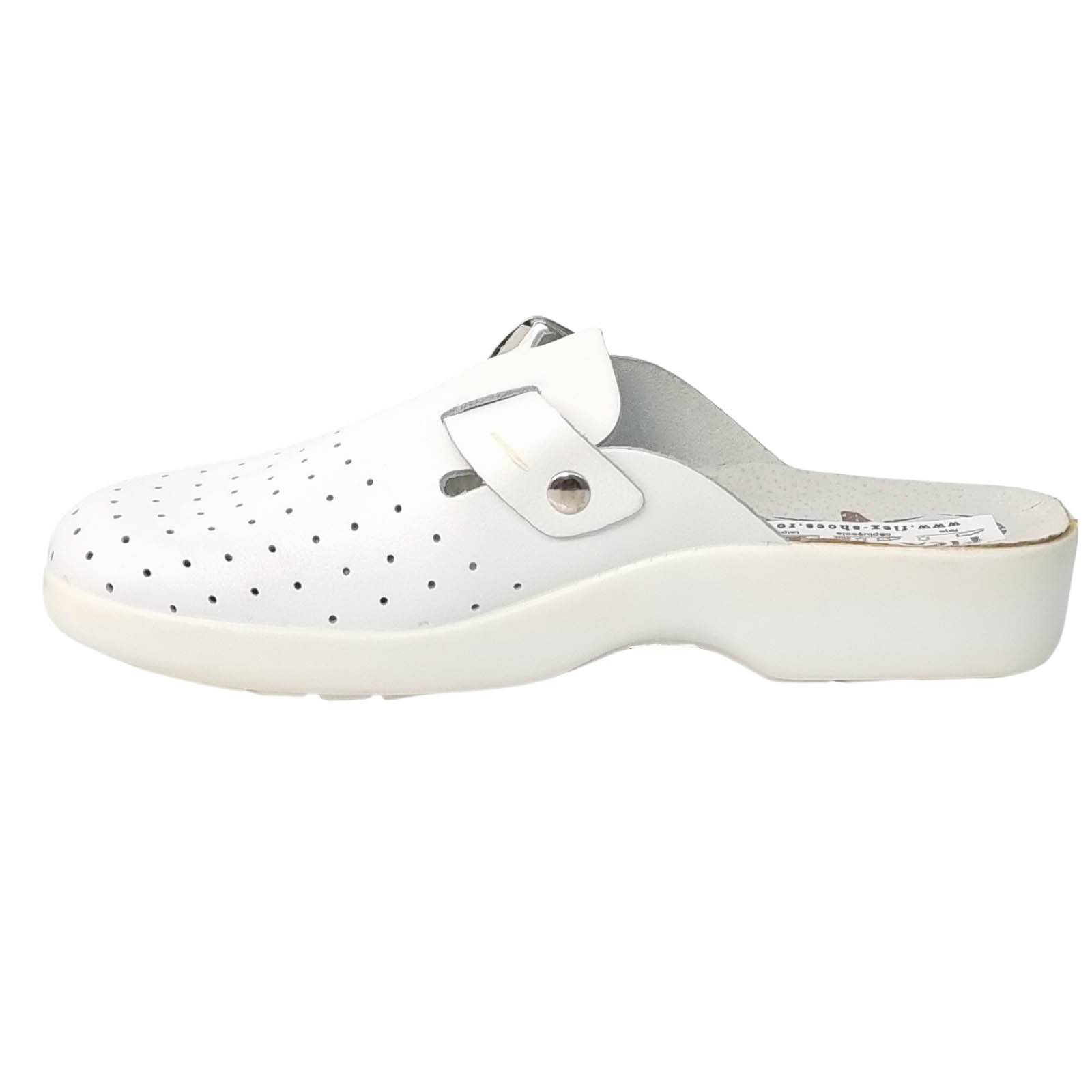 Saboți Sanitari Bărbați Din Piele Naturală Albă 5506