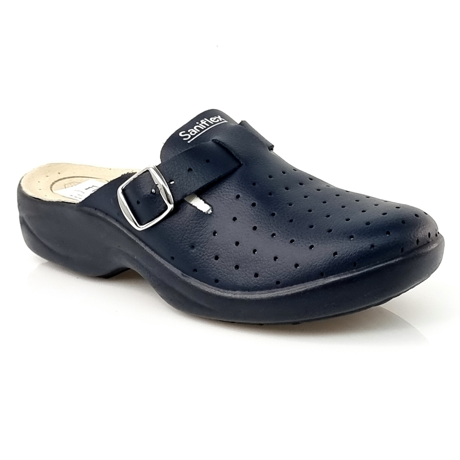 Saboți Sanitari Damă Din Piele Naturală Blue 8104
