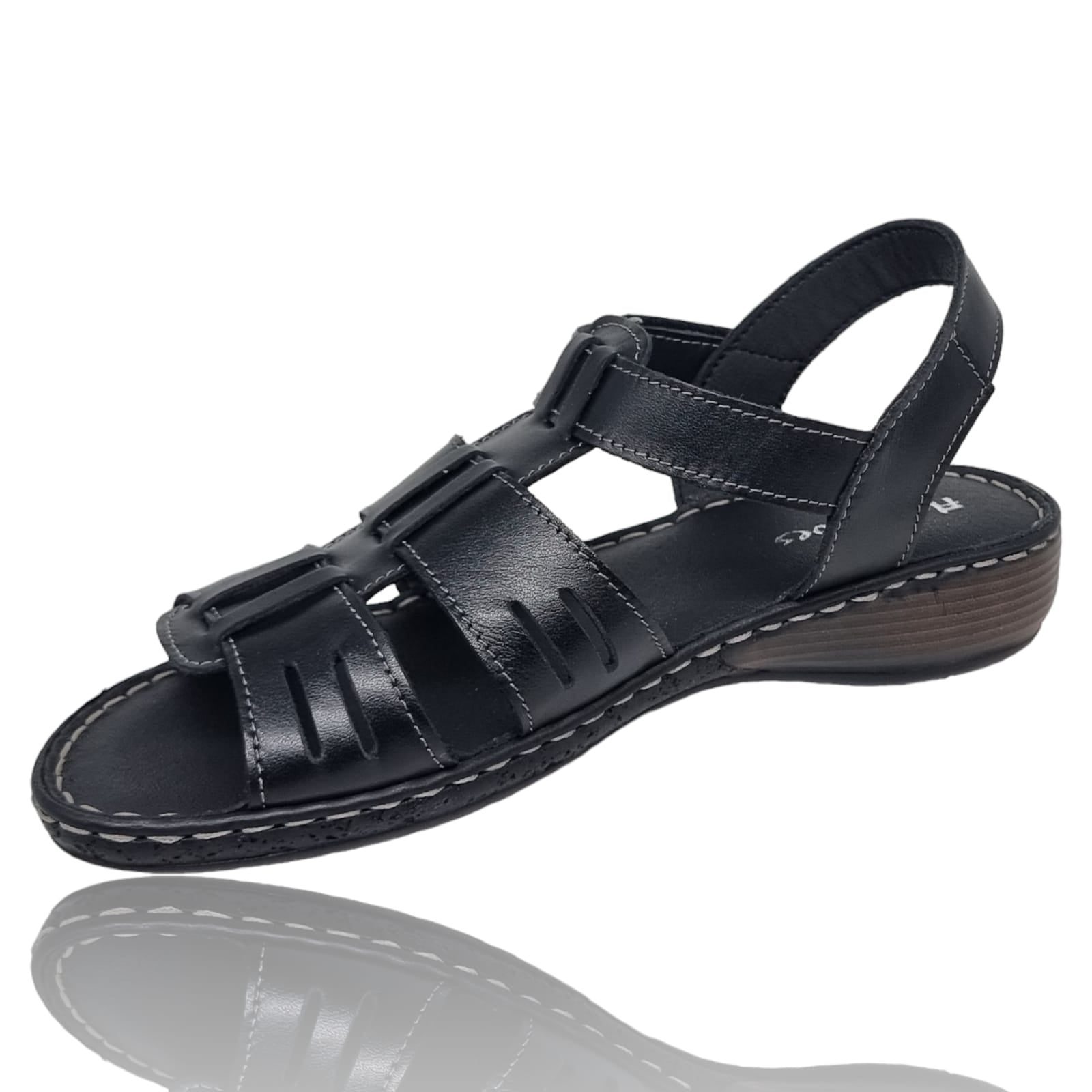 Sandale Damă Casual Confort Din Piele Naturală Neagra 13726